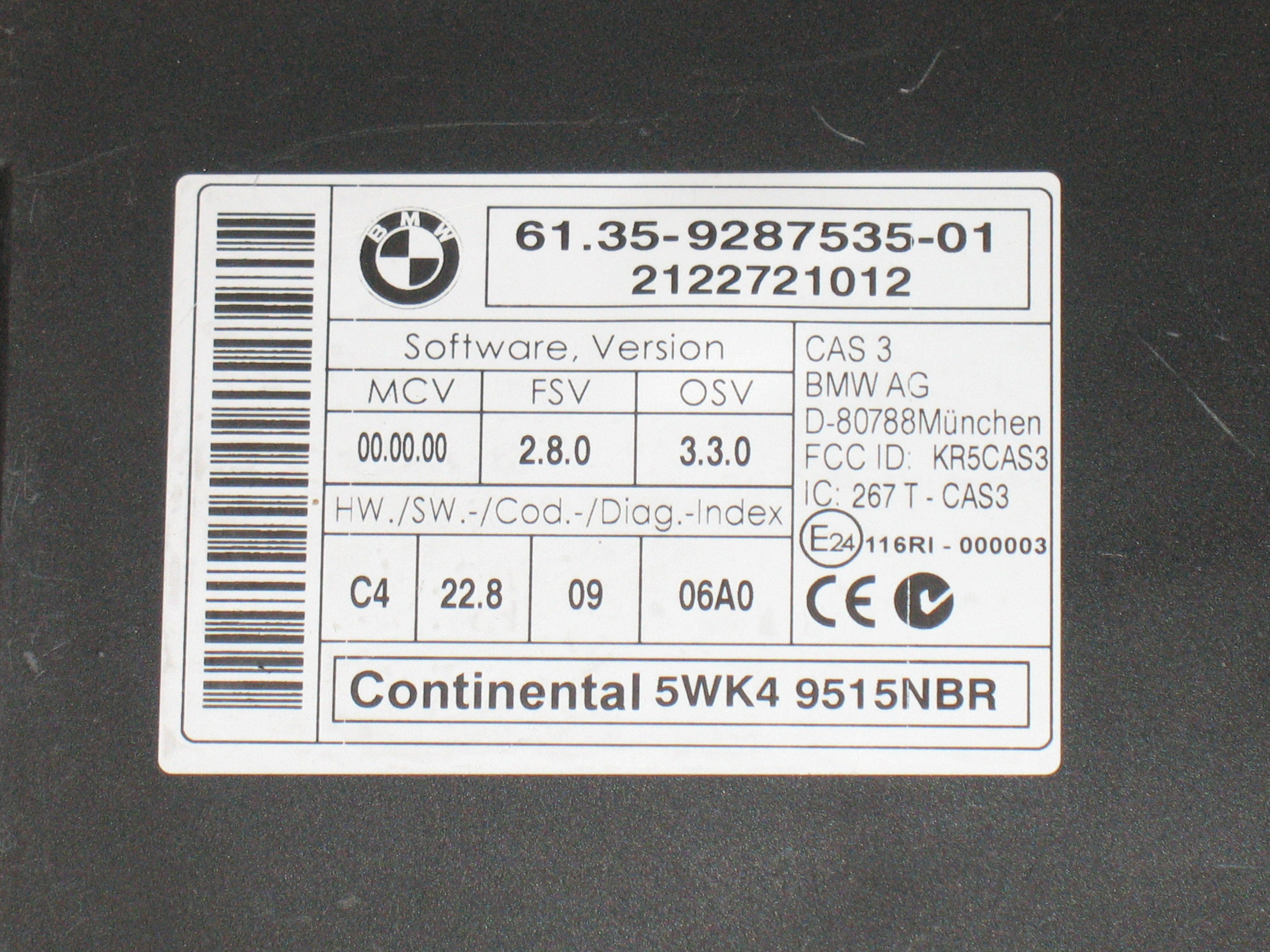 MINI COOPER 1.6TD Body OEM 61.35-9287535-01 5wk4 9515NBR