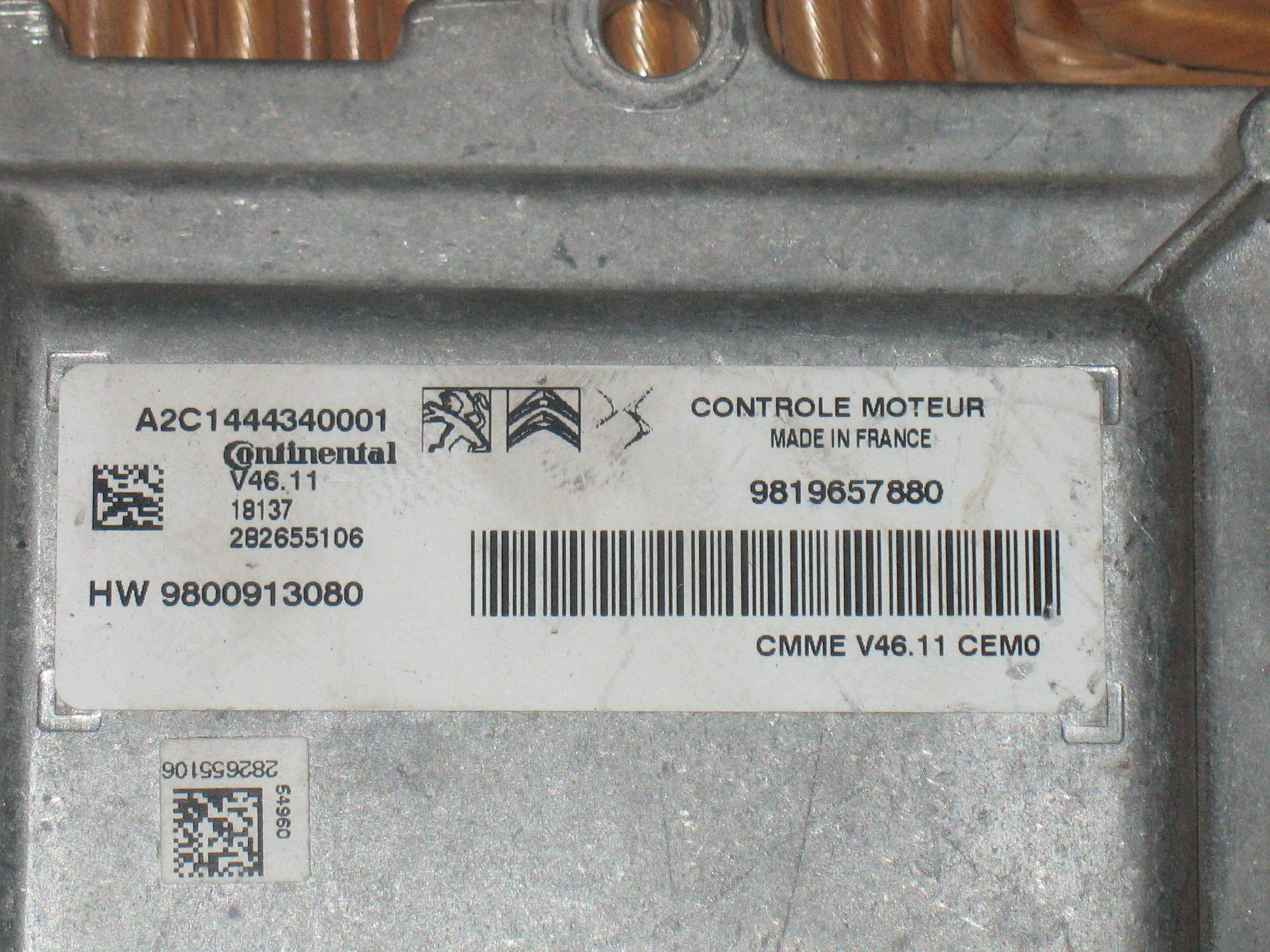 Valeo CMME V46.11 CEMO Continental HW 9800913080 9819657880 Valeo V46.11. Peugeot 208