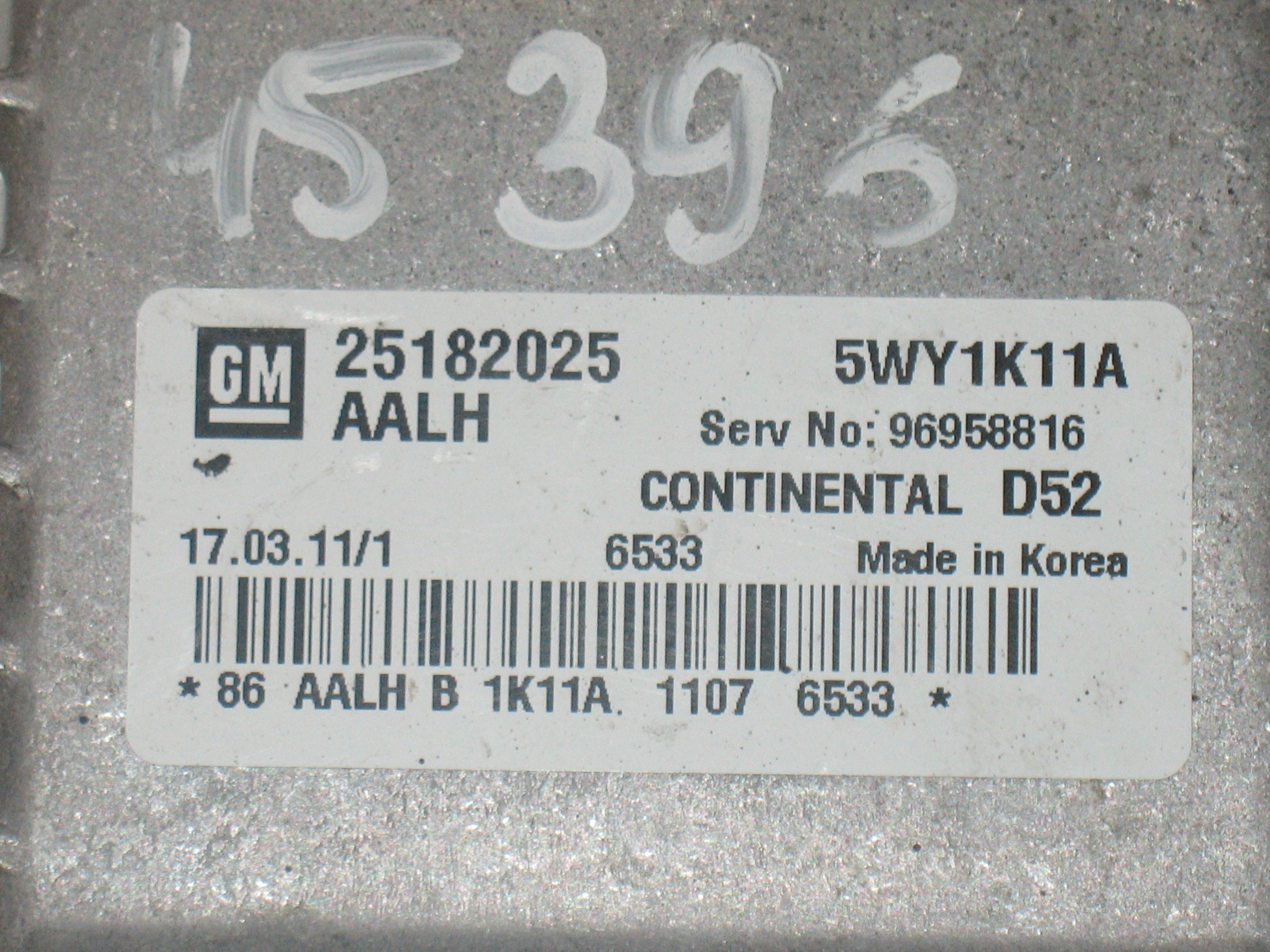 CHEVROLET SPARK CONTINENTAL D52 5WY1K11A, GM 25182025 96958816 AALH