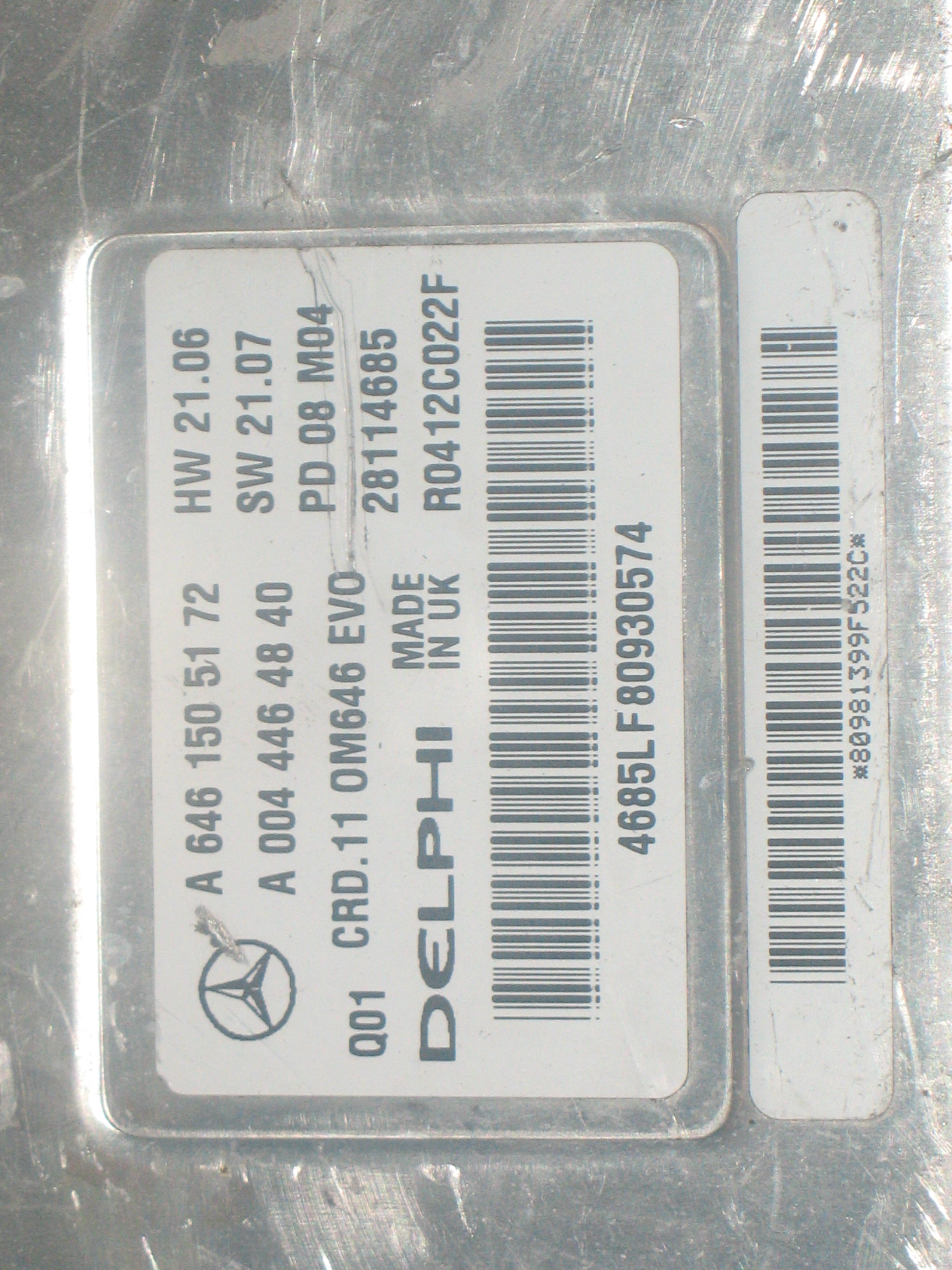 MERCEDES BENZ CLASSE E W211 E200 CDI centralina motore SET A6461505172  W211 2.2 D 100KW 6M 4P