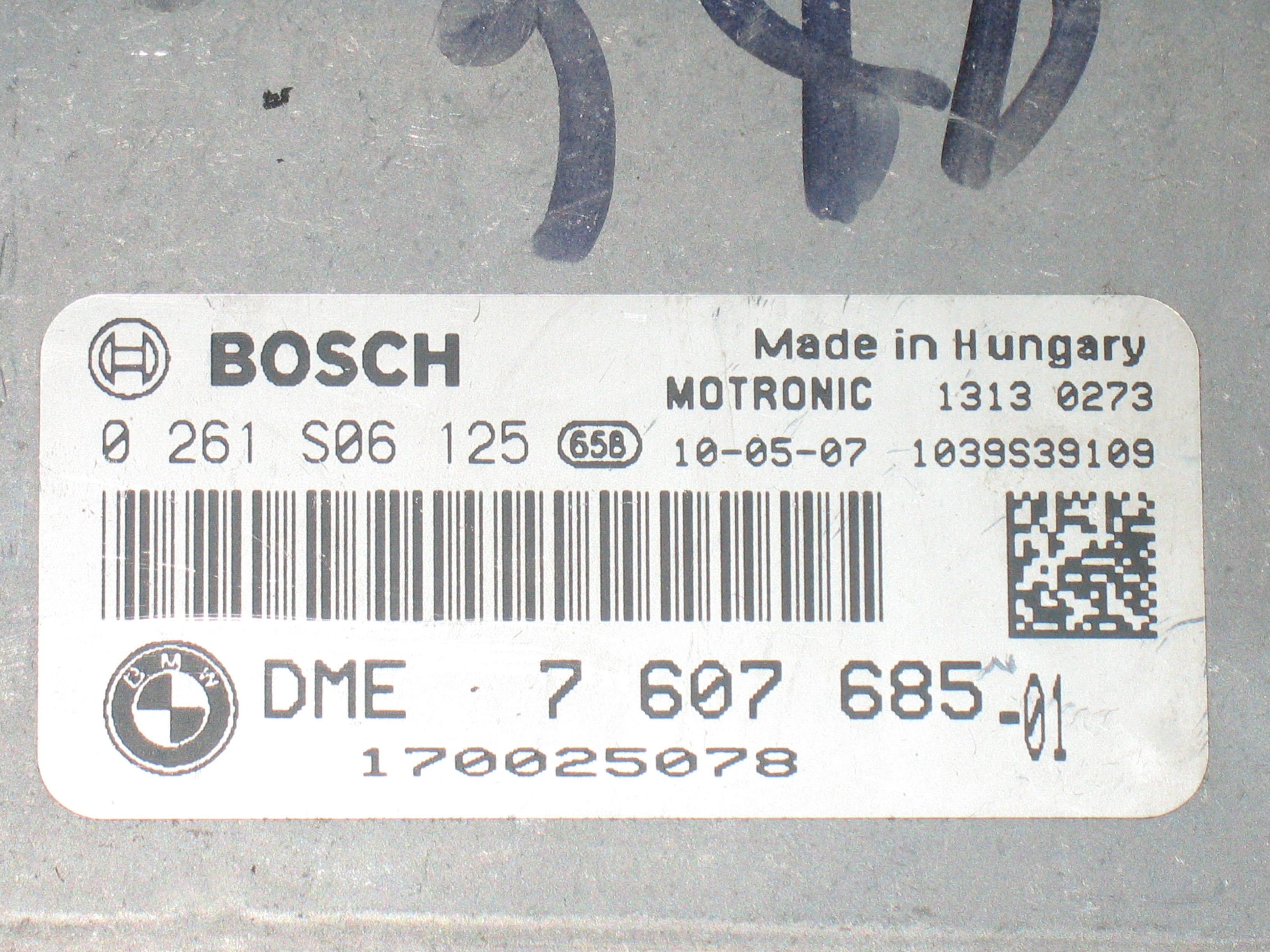 ECU MINI COOPER 1.6 BOSCH 0261S06125 DME 7607685 DME7607685 MEV17.2.2