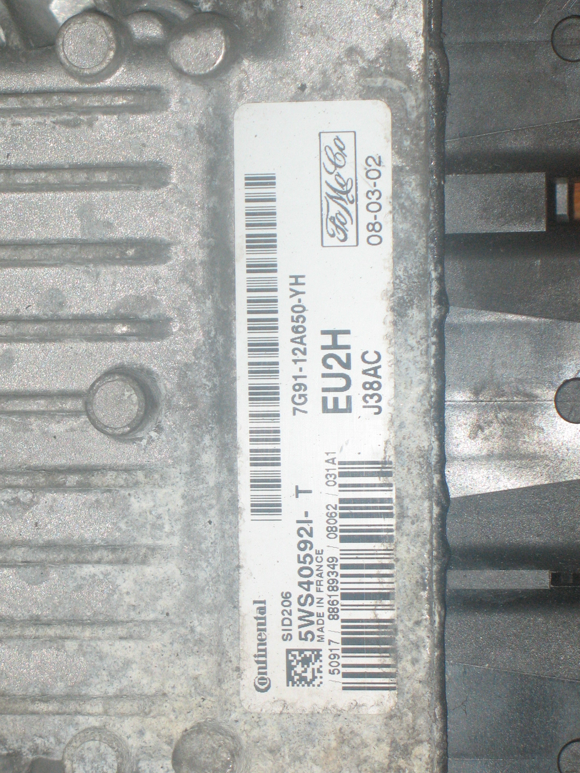 ECU CENTRALINA FORD MONDEO MK4 1.8 TDCI DIESEL ENGINE ECU 7G91-12A650-YH 7G9112A650YH EU2H