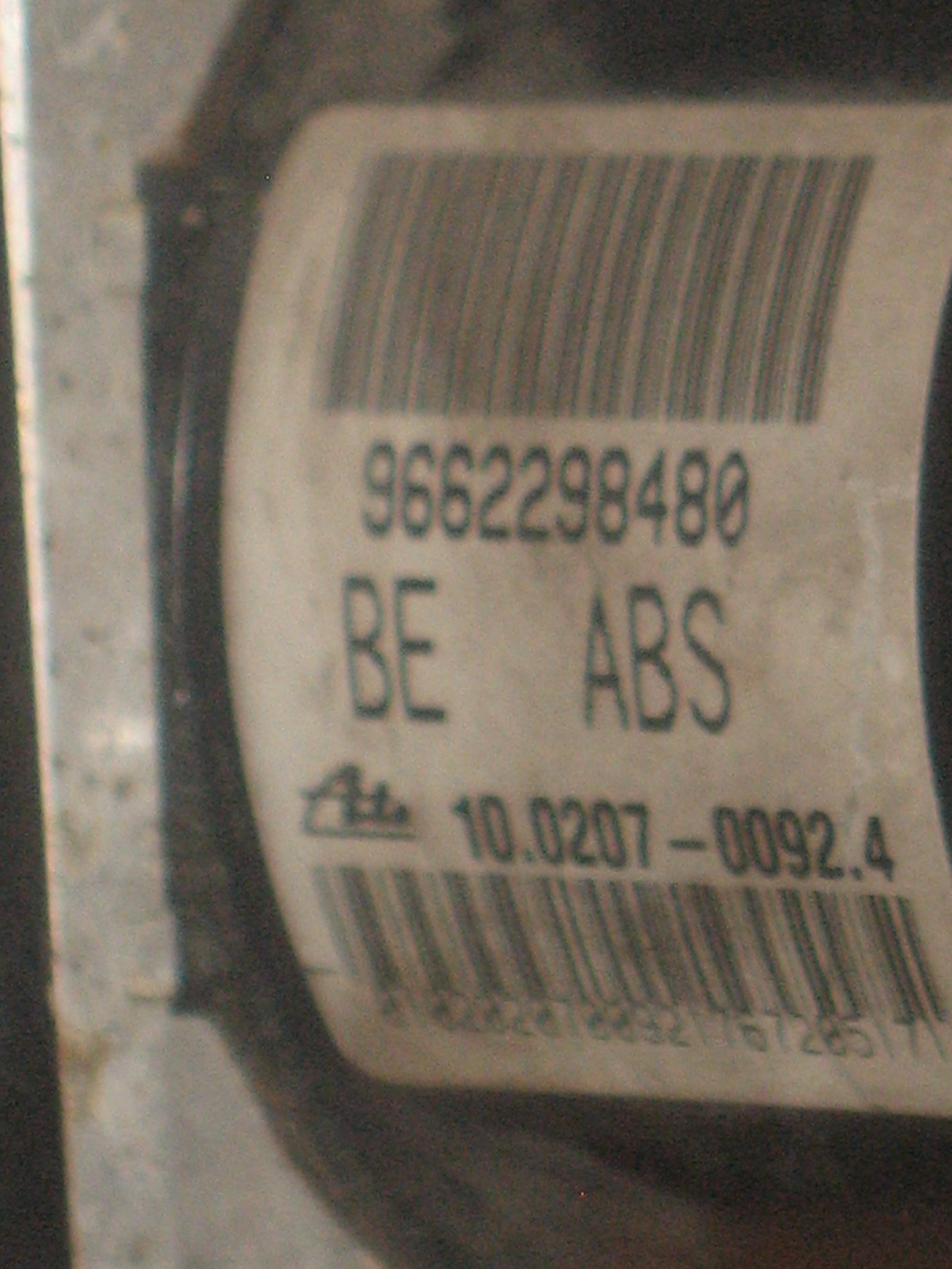 Abs pompa centralina PEUGEOT 9662298480 10.0207-00924 10.0970-1144.3 10097011443
