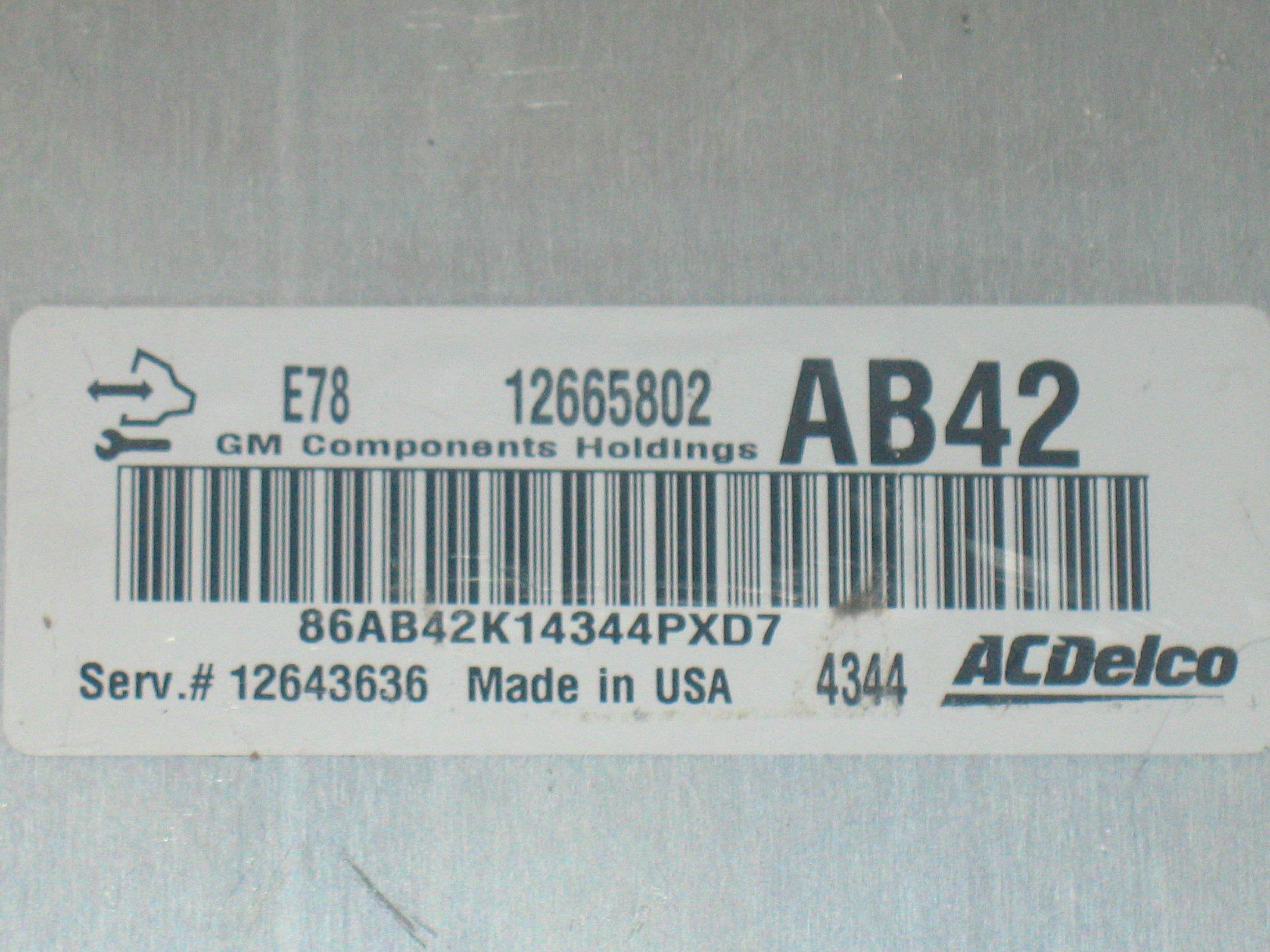 ECU MOTORE OPEL CORSA ACDelco 12665802 AB42 12665802AB42 E78