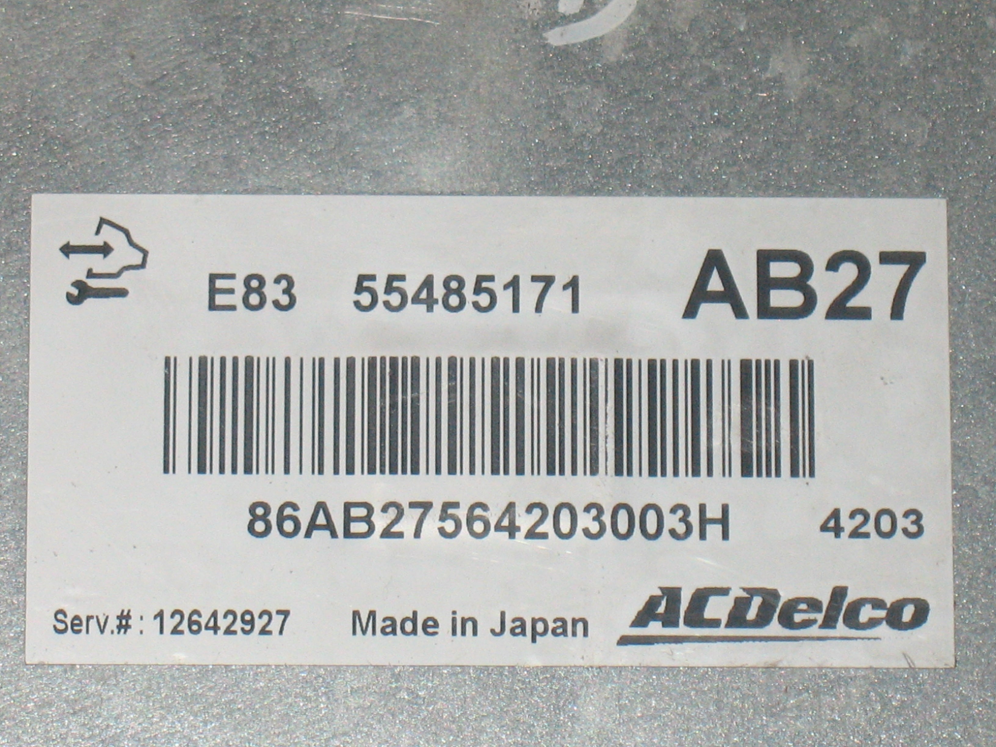 ECU CENTRALINA MOTORE ACDELCO 55485171 12642927 AB27 E83