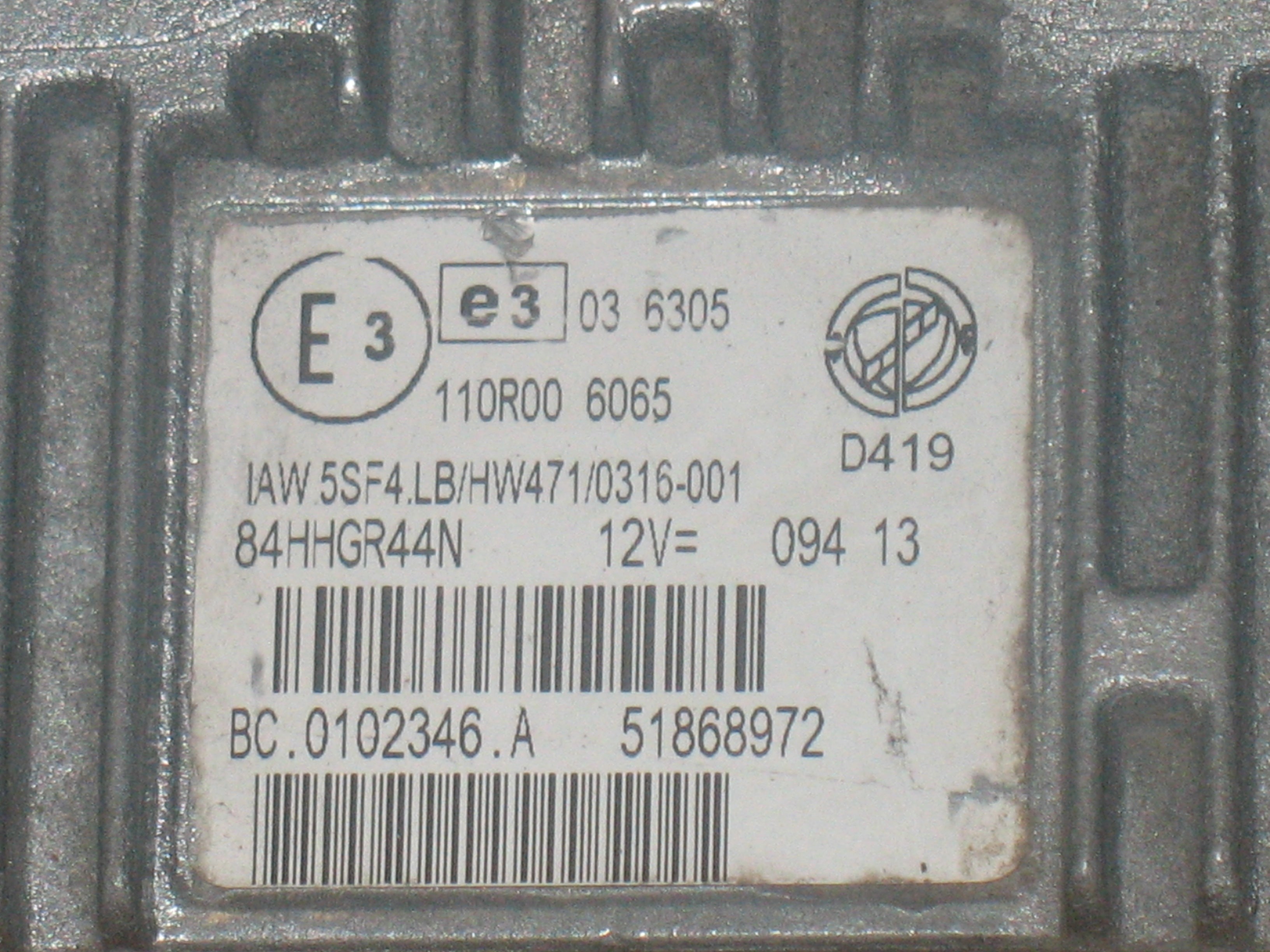 IAW5SF FIAT 51868972 MAGNETI MARELLI BC.0102346A IAW5SF4.LB HW471
