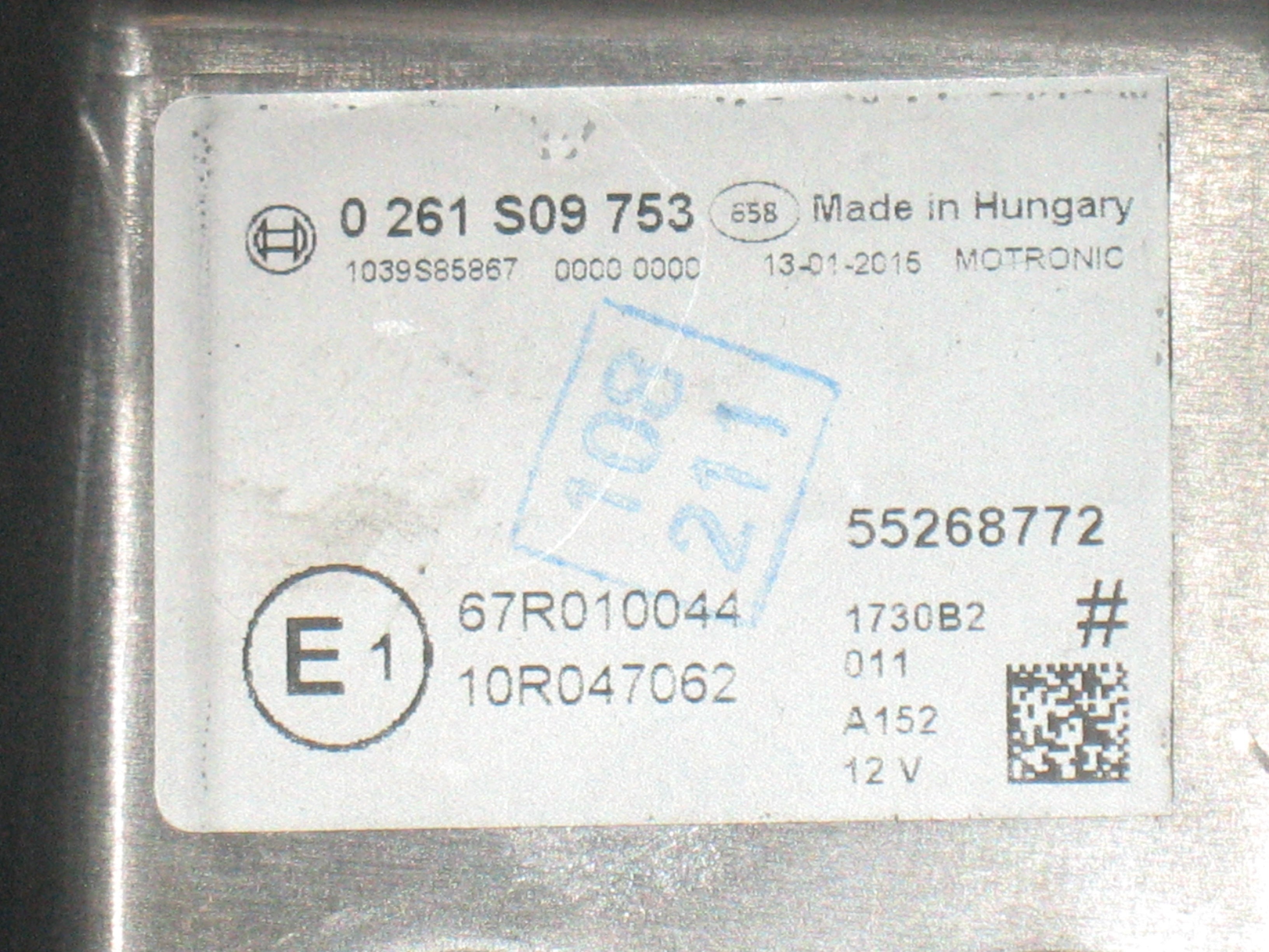 ecu FIAT 500 L Serie (351_352) 55268772 0261S09753 940B700 1459968 ME 17.3.0