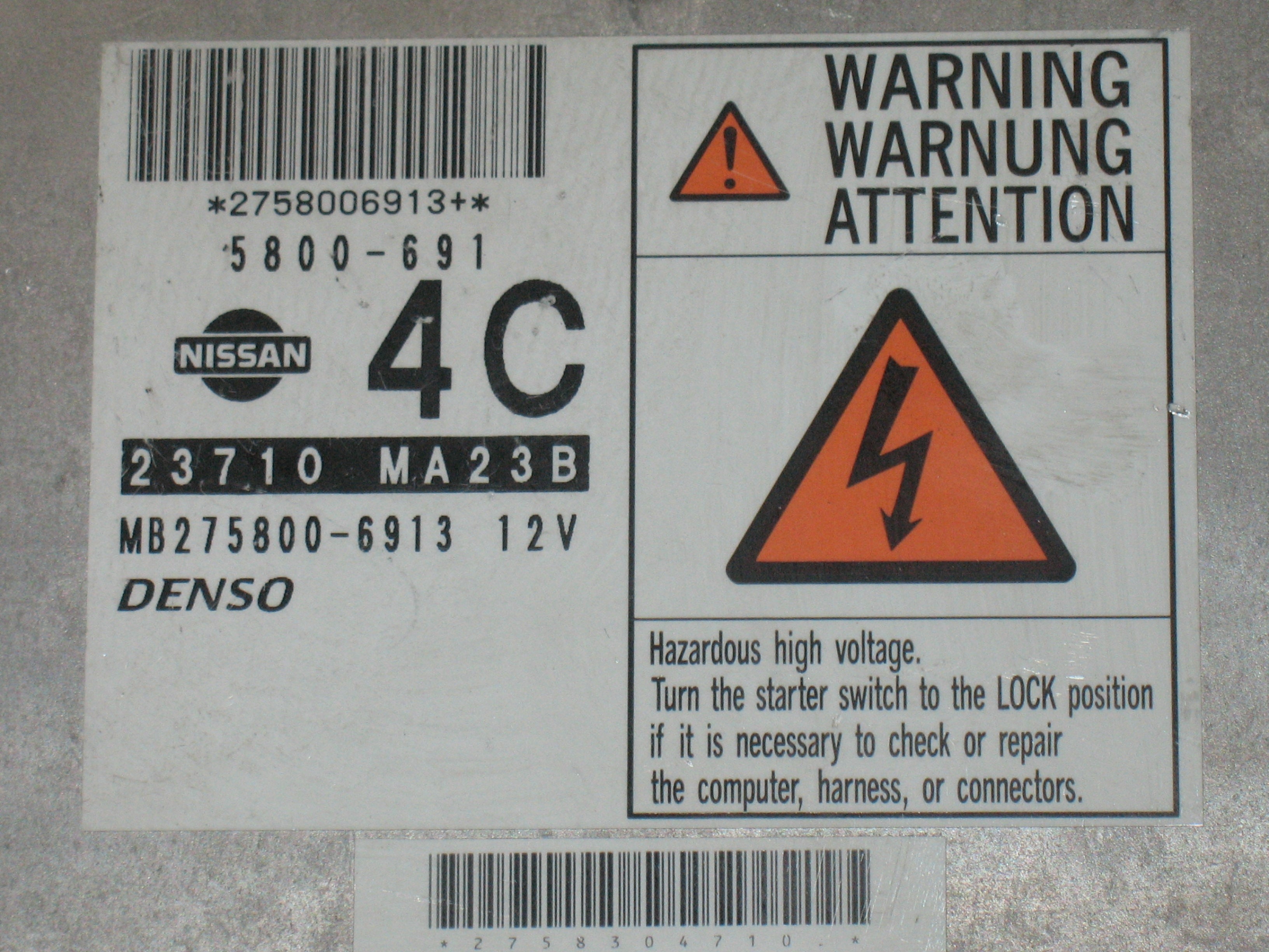 ECU NISSAN Cabstar 23710Ma23B 23710 Ma23B Mb275800-6913 Mb2758006913 5800-691