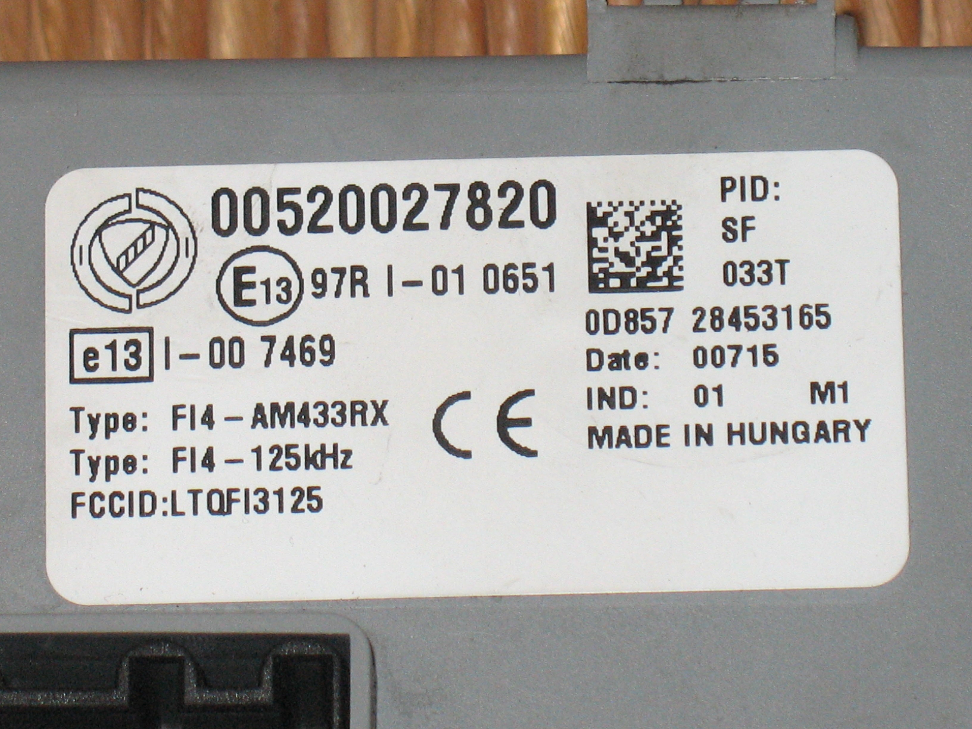 FIAT DOBLO BODY COMPUTER 00520027820 97RI-010651