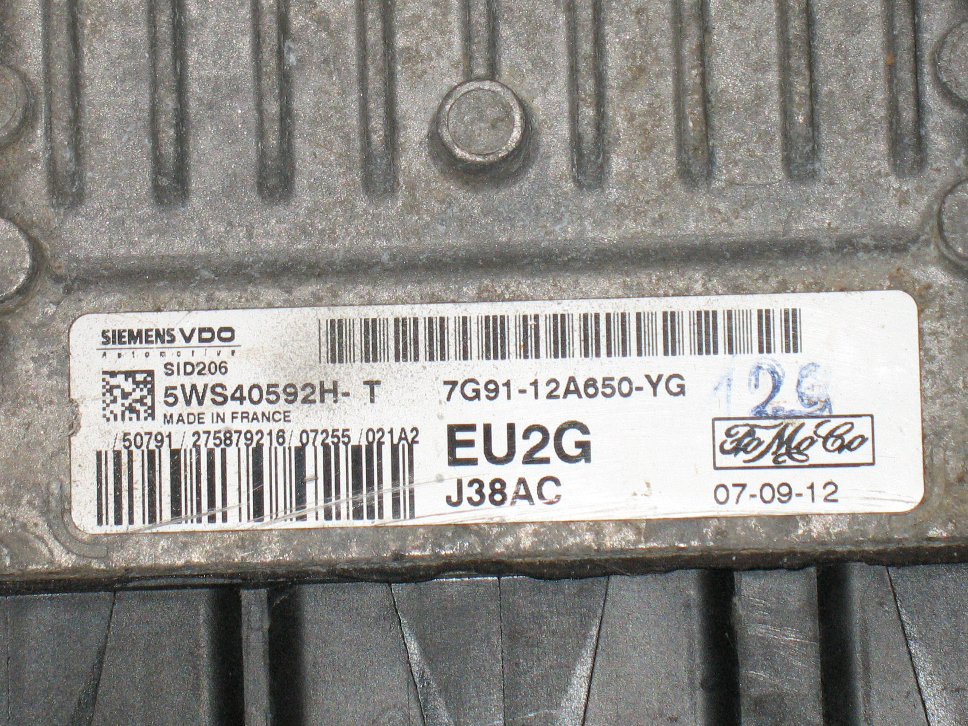 ECU SIEMENS SID 206 5WS40592H-T FORD 7G91-12A650-YG EU2G