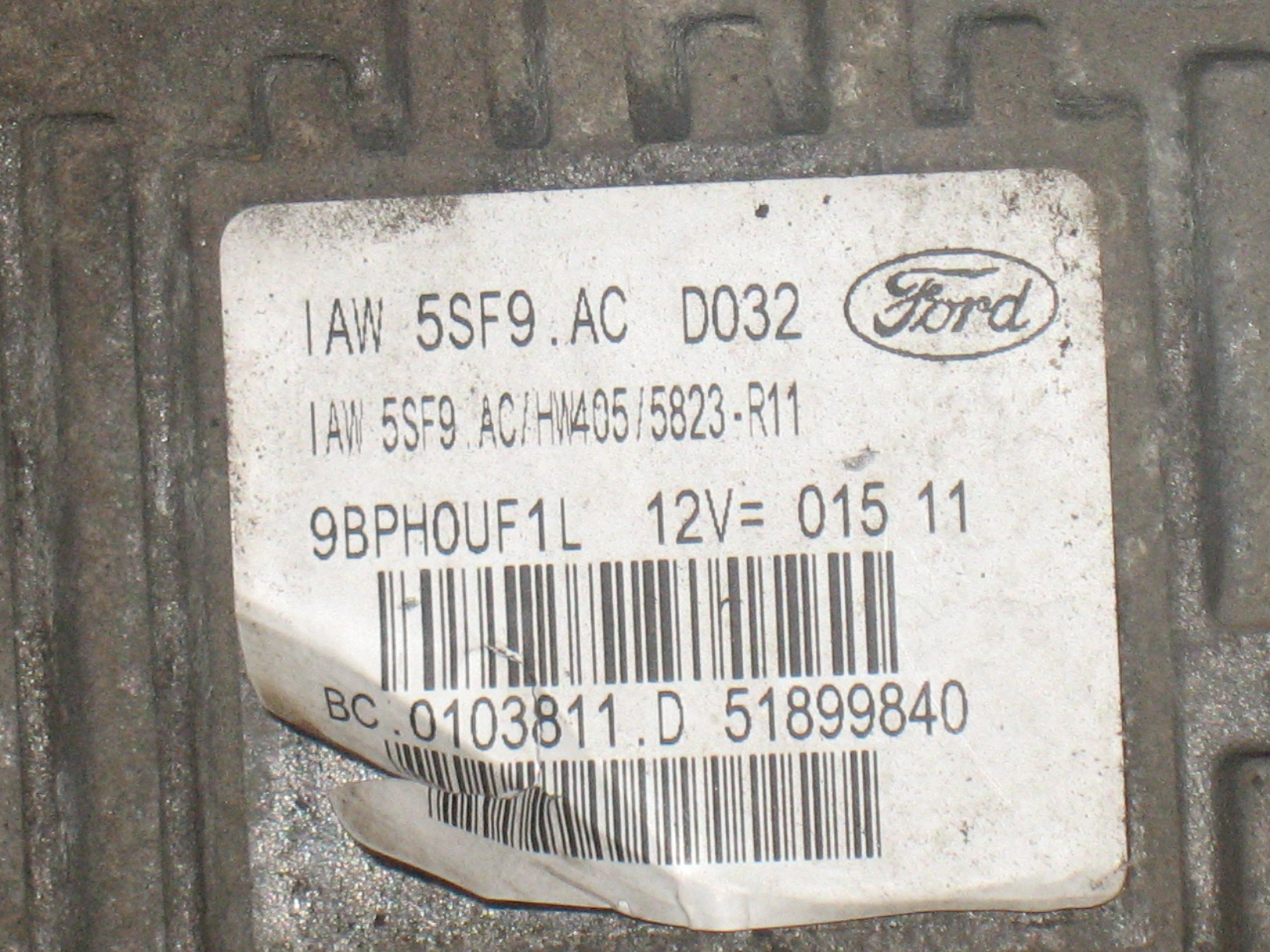 CENTRALINA MOTORE FORD KA 1.4 MAGNETI MARELLI IAW 5SF9.AC IAW5SF9AC 51899840 BC.