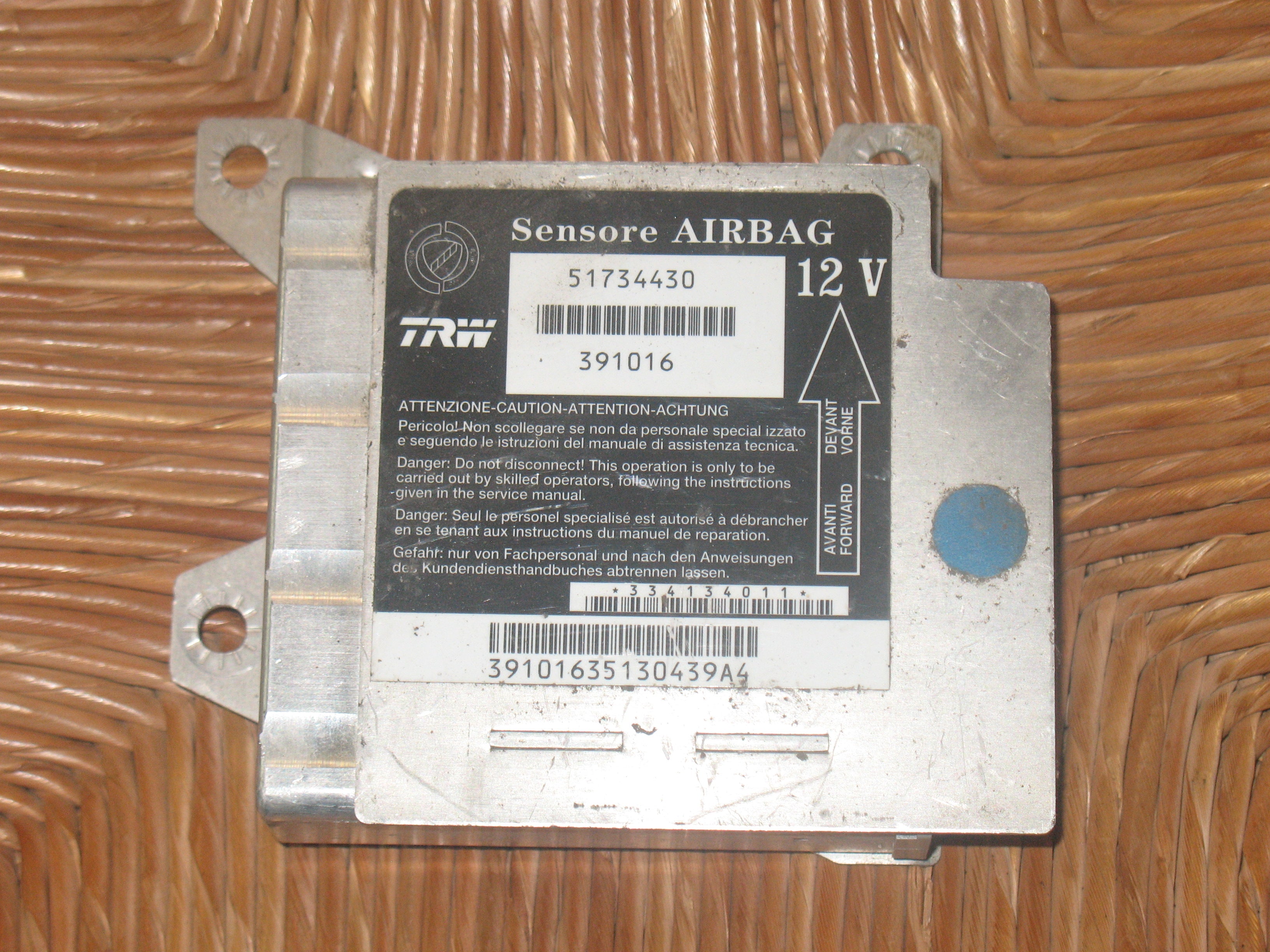 Centralina airbag LANCIA MUSA (350_) 1.3 D Multijet 51734430  334134011 39101633630309A4 BP10289991M53