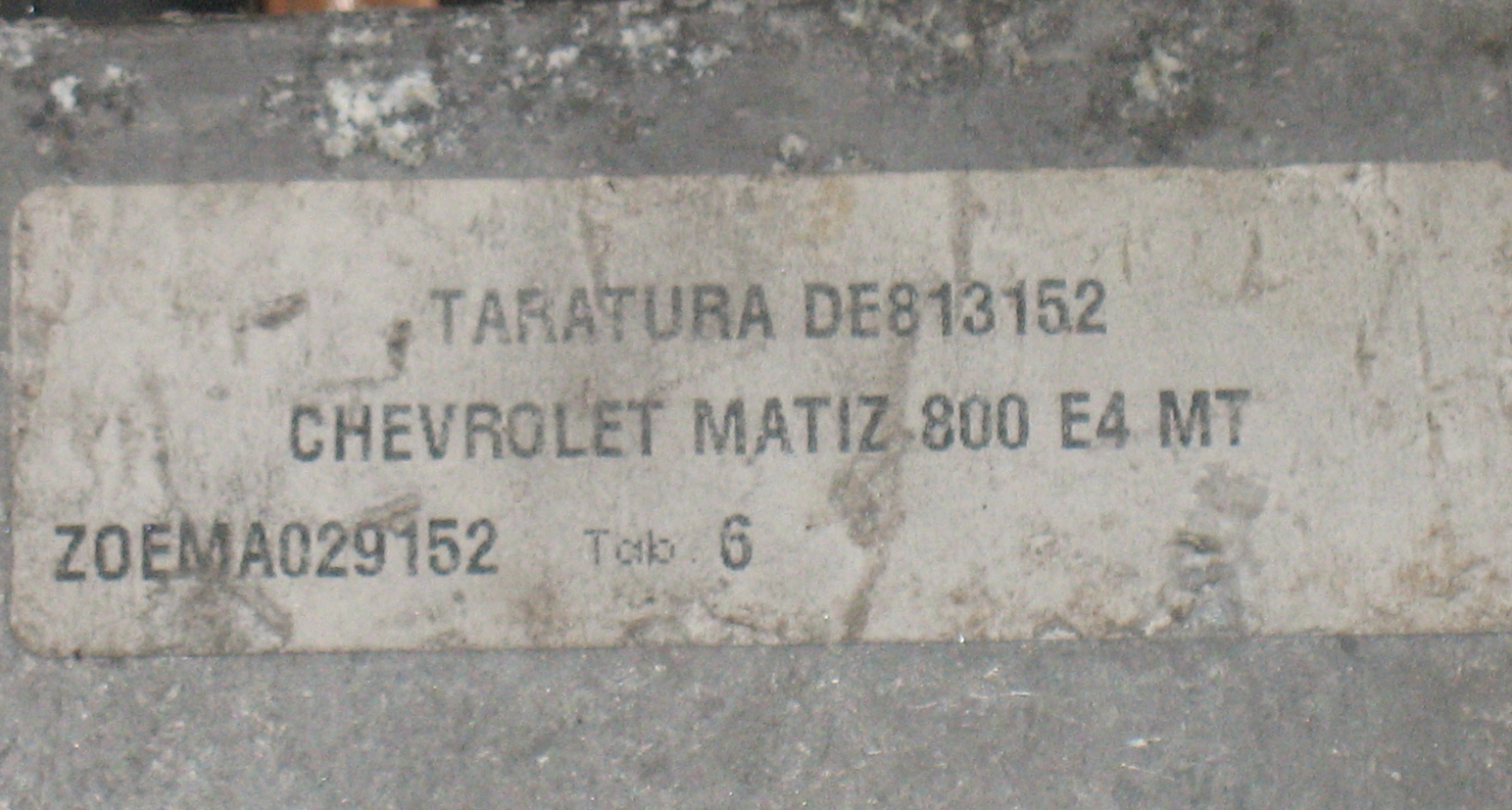 ECU MATIZ 800 GAS GPL LPG BCR fly DE813152 800 E4 MT ZOEMA029152