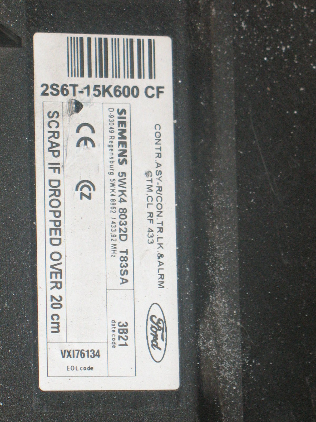 KIT Centralina 2S6A-12A650-BN 1BSH 5WS40027MT SID802 FORD Fiesta 1.4 TDCI BODY 2S6T-15K600-CF 5WK48032D