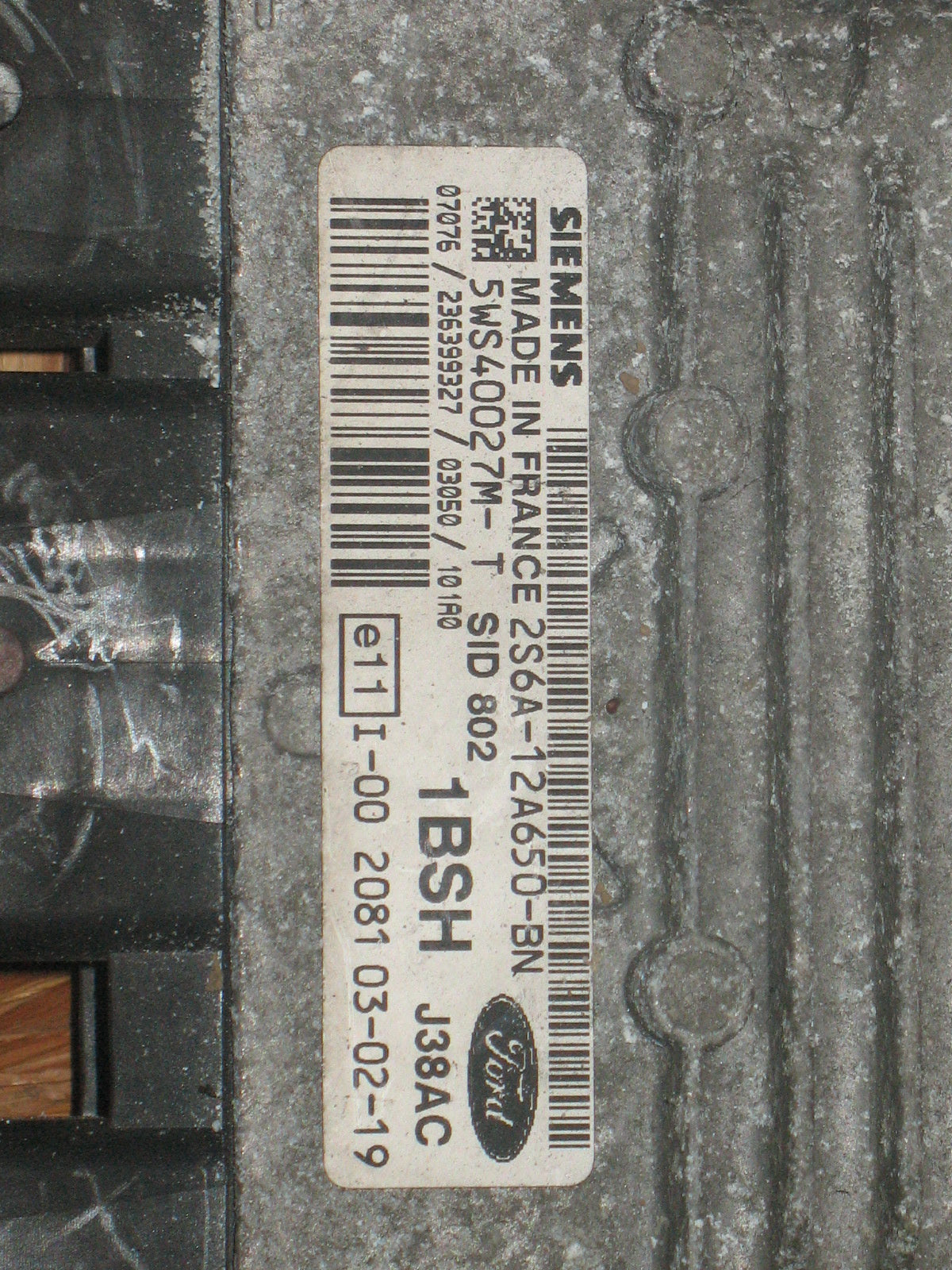 KIT Centralina 2S6A-12A650-BN 1BSH 5WS40027MT SID802 FORD Fiesta 1.4 TDCI BODY 2S6T-15K600-CF 5WK48032D