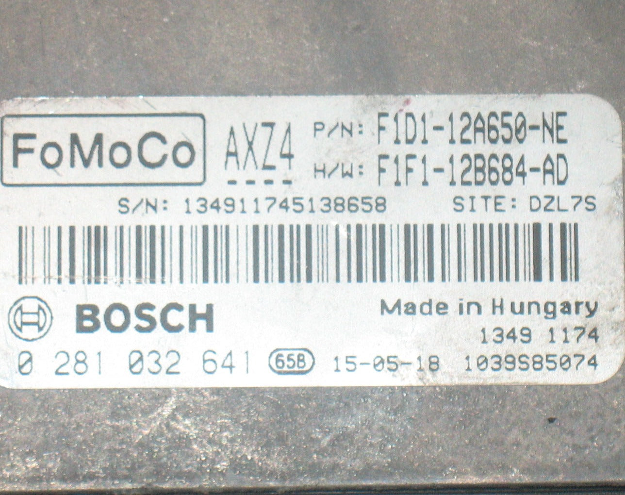 ECU CENTRALINA MOTORE FORD C-MAX 2016 1.5 TDCI BOSCH 0281032641 EDC17C70