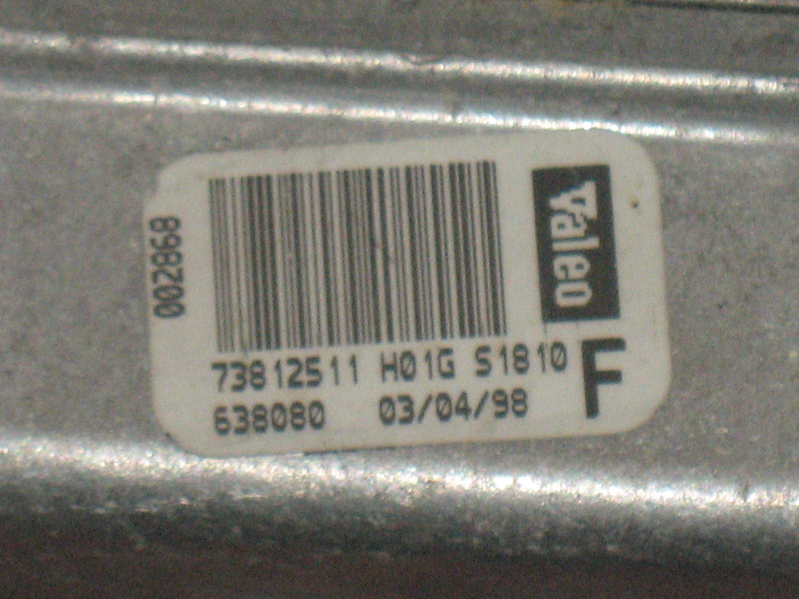 Centralina ECU VALEO H01G FIAT SEICENTO 1E 29kw 73812511 Benzina 1998 2005
