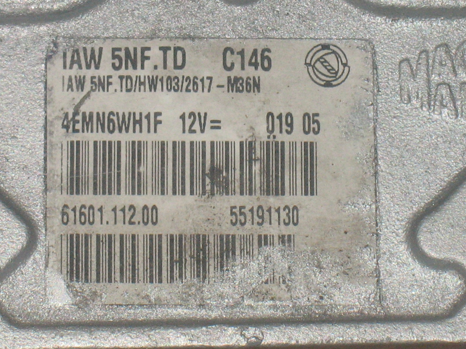 Ecu Fiat Doblo T2 TD 1.6 IAW 5NF.T2 IAW5NFT2 55182888 HW103 55191134