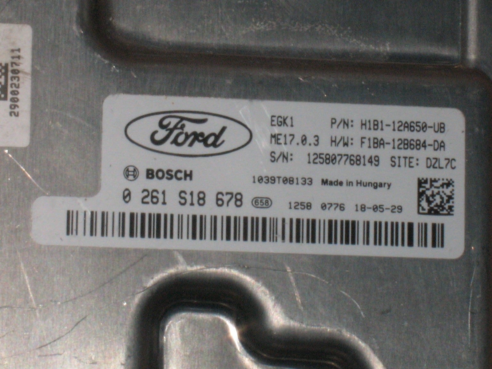 ECU CENTRALINA MOTORE FORD FIESTA VII 0261S18678 1000 Benzina