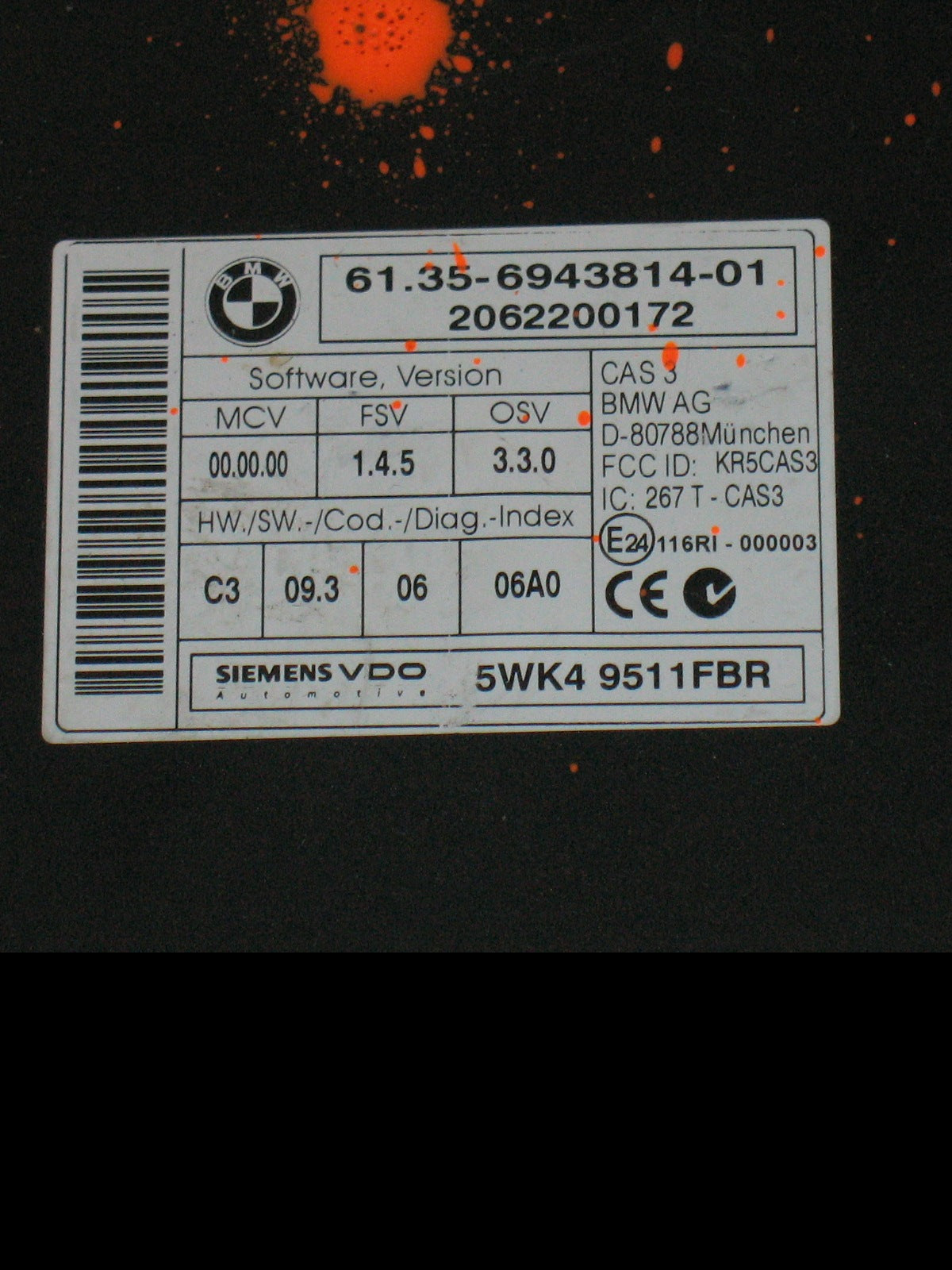 ECU KIT Centralina BMW E91 320 0281013501 DDE7803373 EDC16C35 5WK49511