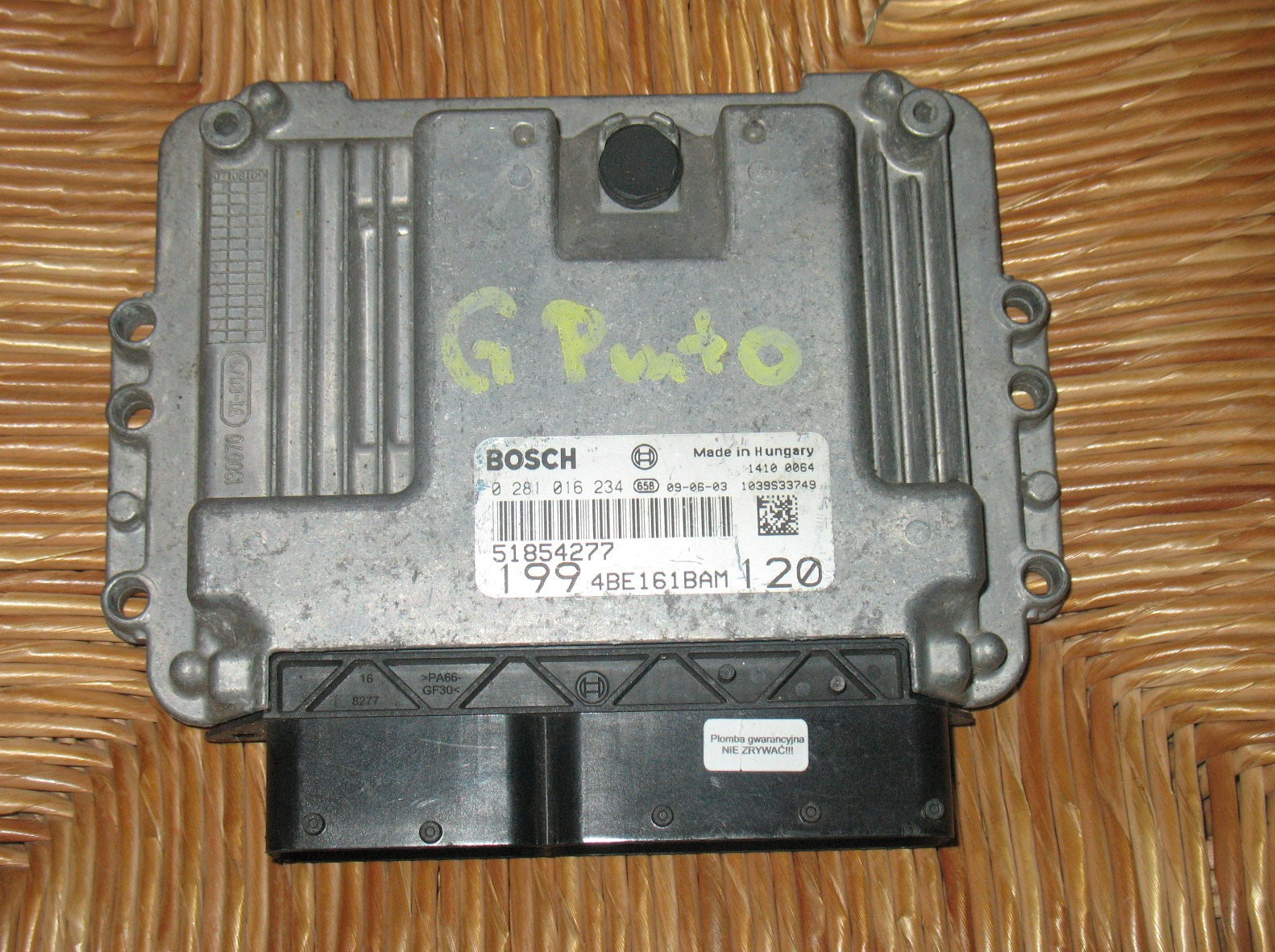 0281016234 CENTRALINA MOTORE FIAT Punto EVO 1600 Diesel 88 kW / 120 CV