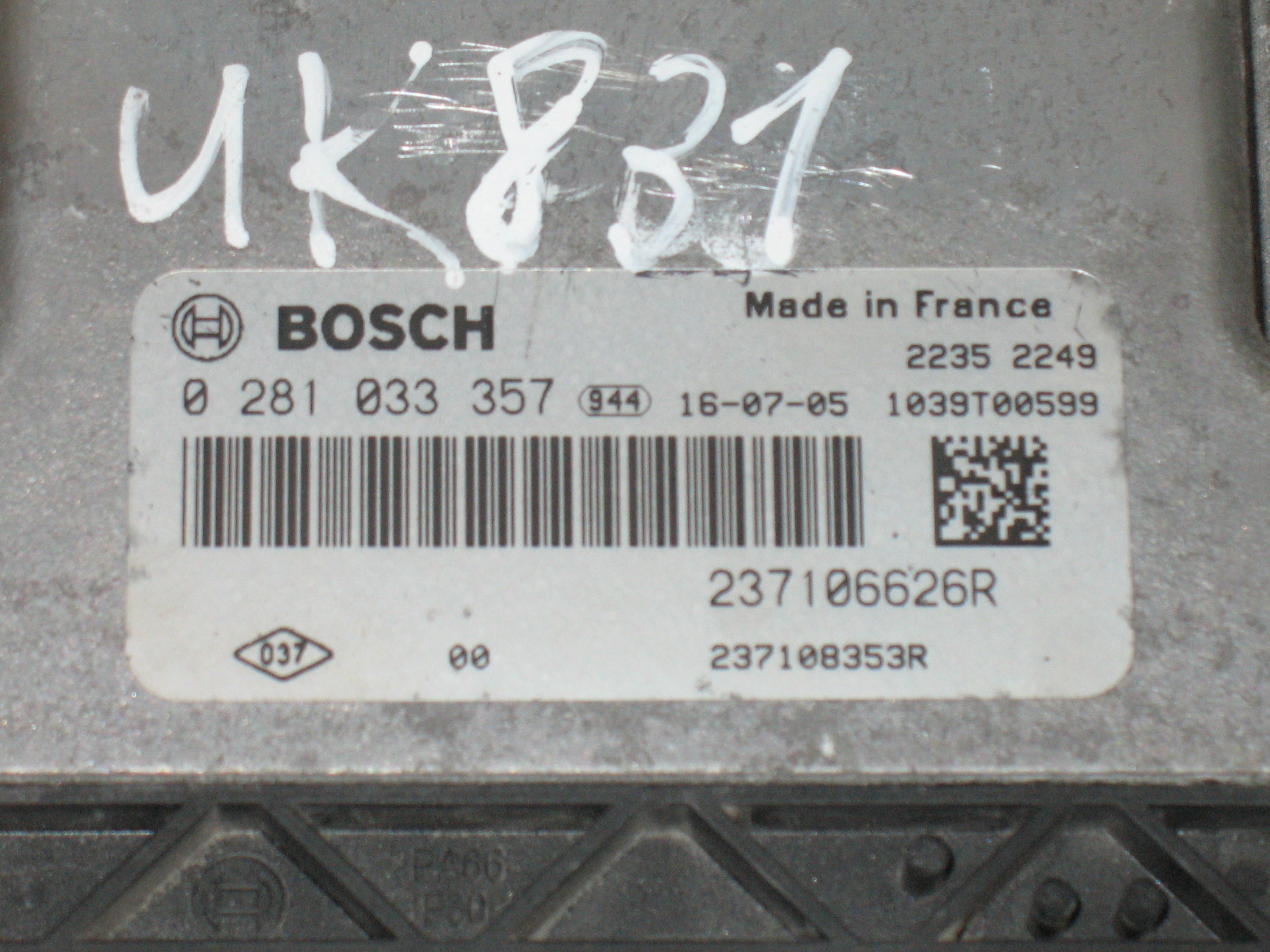 ecu motore Renault Trafic 1.6DCI 237106626R  0281033357 EDC 17C84-3.4