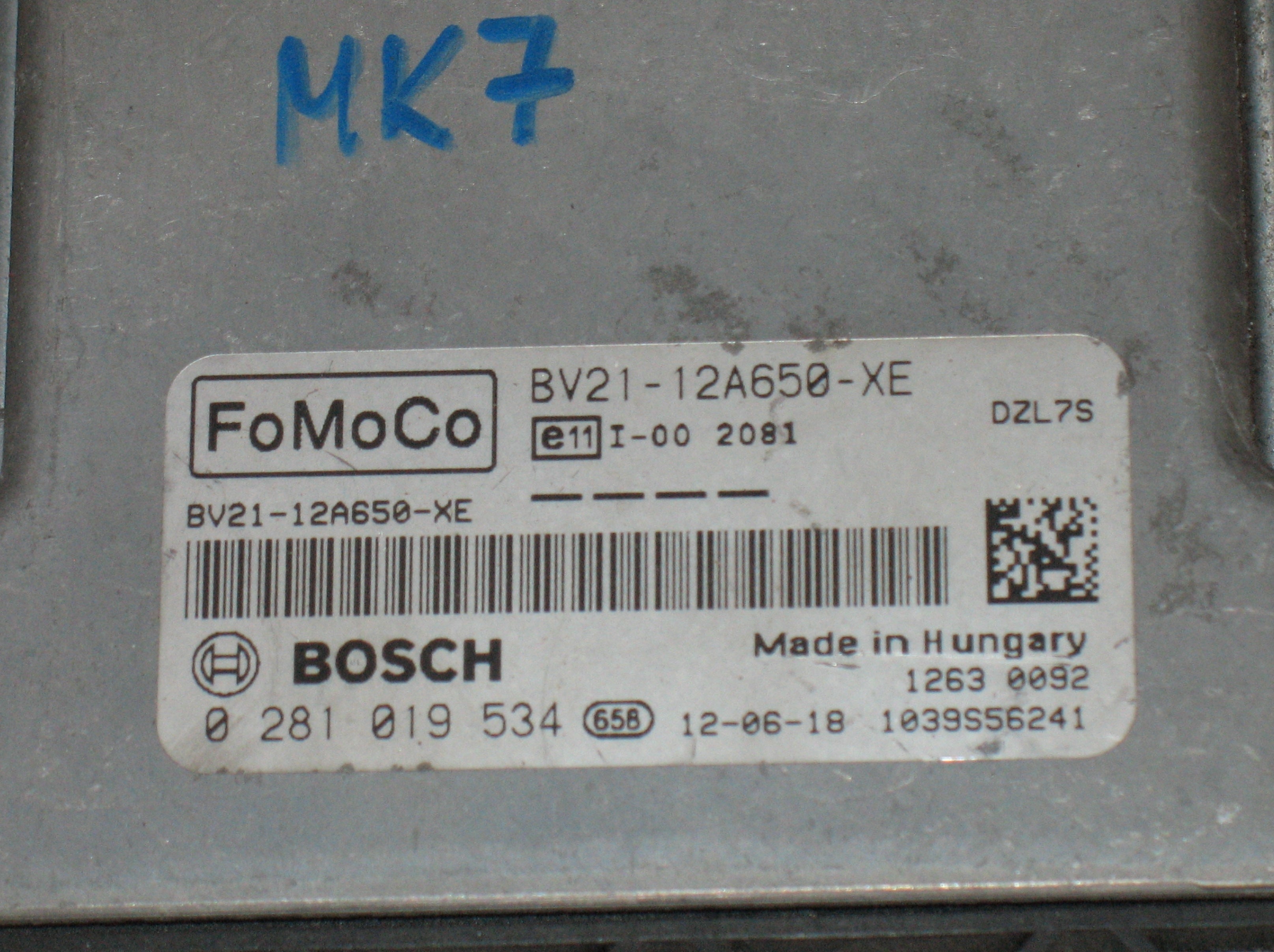 Ecu centralina motore 0281019534 BV21-12A650-XE MOTOR BEYNI FORD EDC17C10-5.20 Ford 1.6TDCI