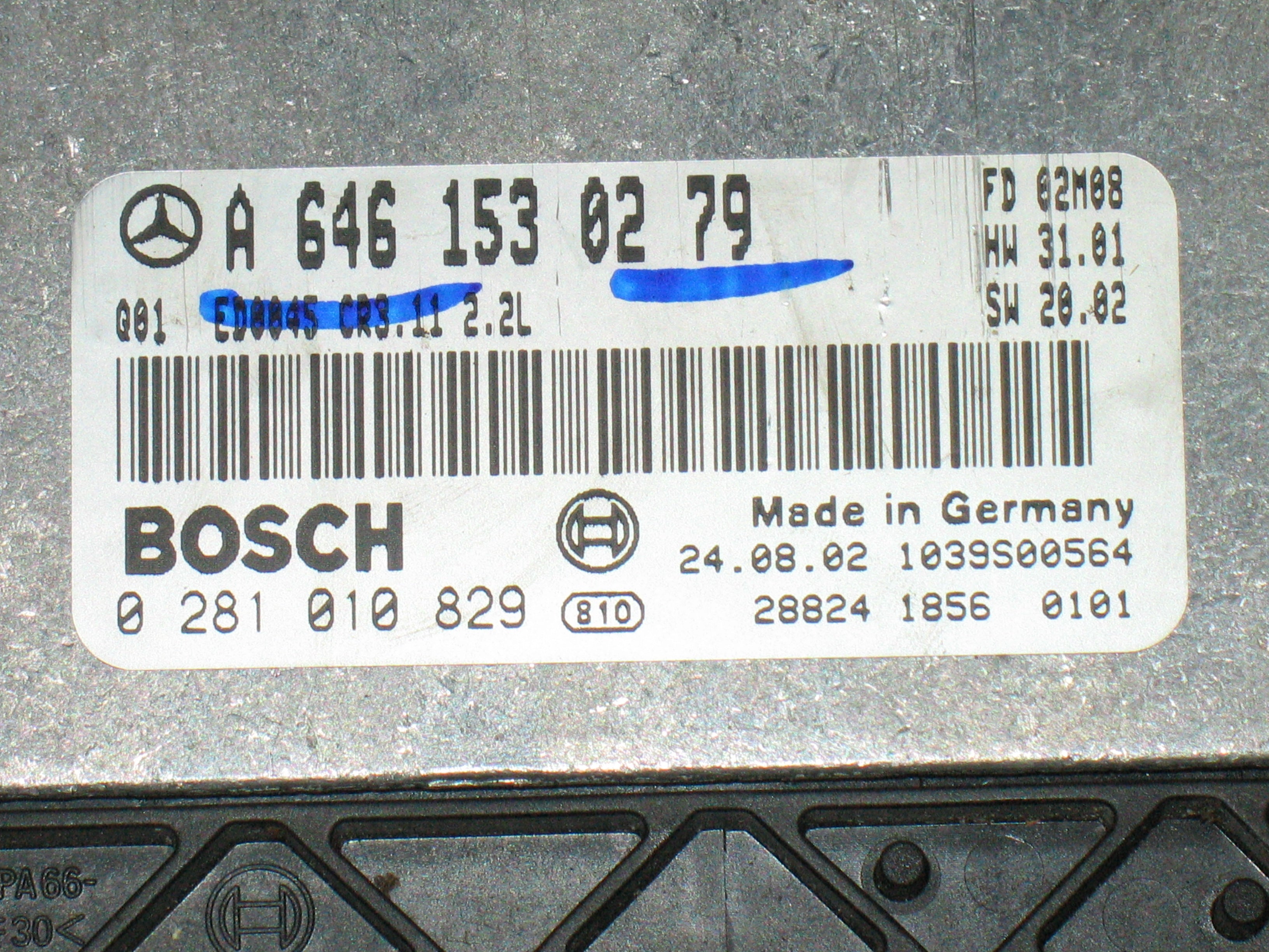 0281010829 CENTRALINA MOTORE ECU MERCEDES-BENZ CLASSE E (W211) 2.0 CDI 16V EDC16C2
