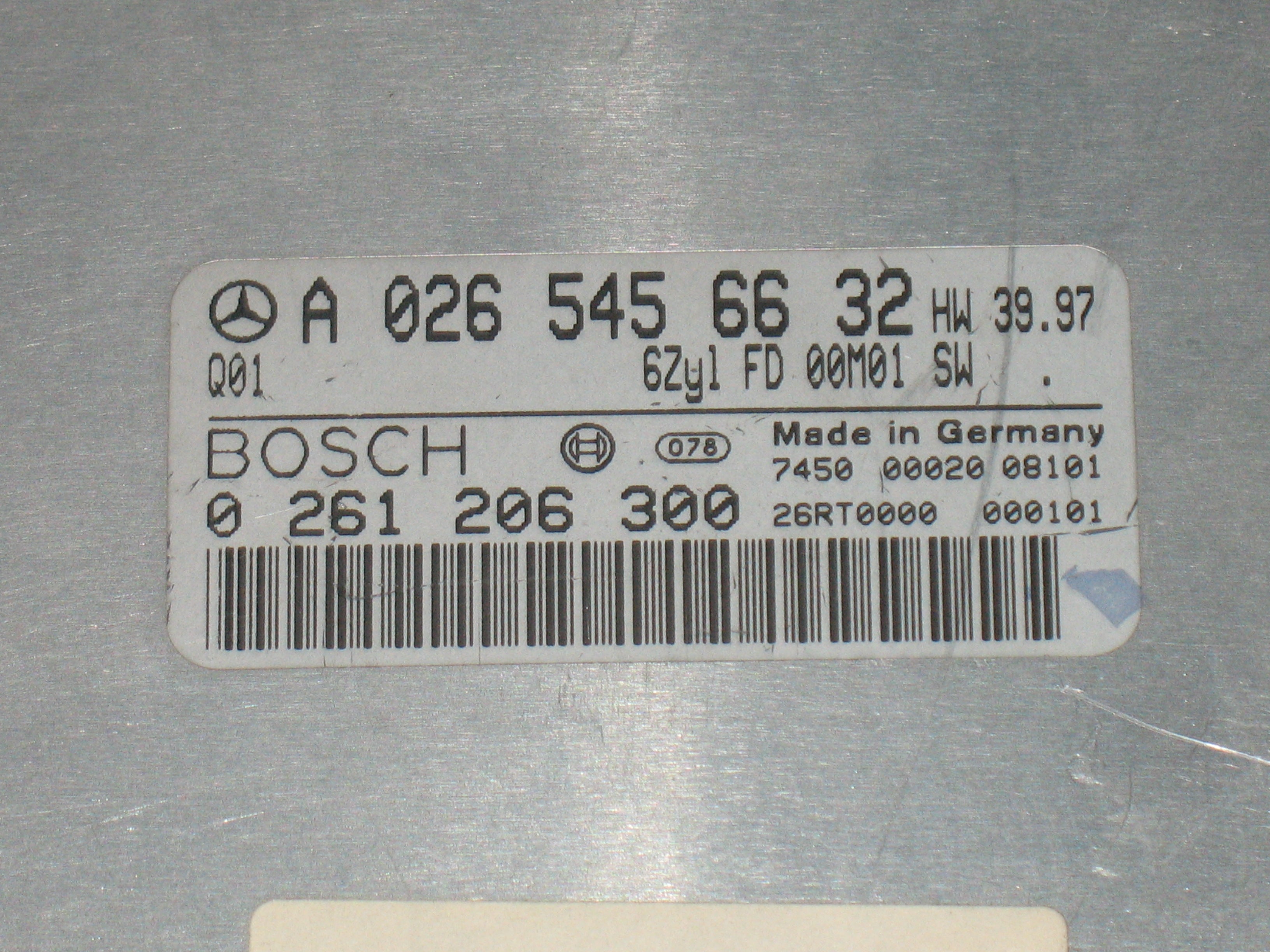 ECU CENTRALINA MOTORE MERCEDES W202 C280 W210 E320 W168 ML320 BOSCH 0261206300 A0265456632  0265456632