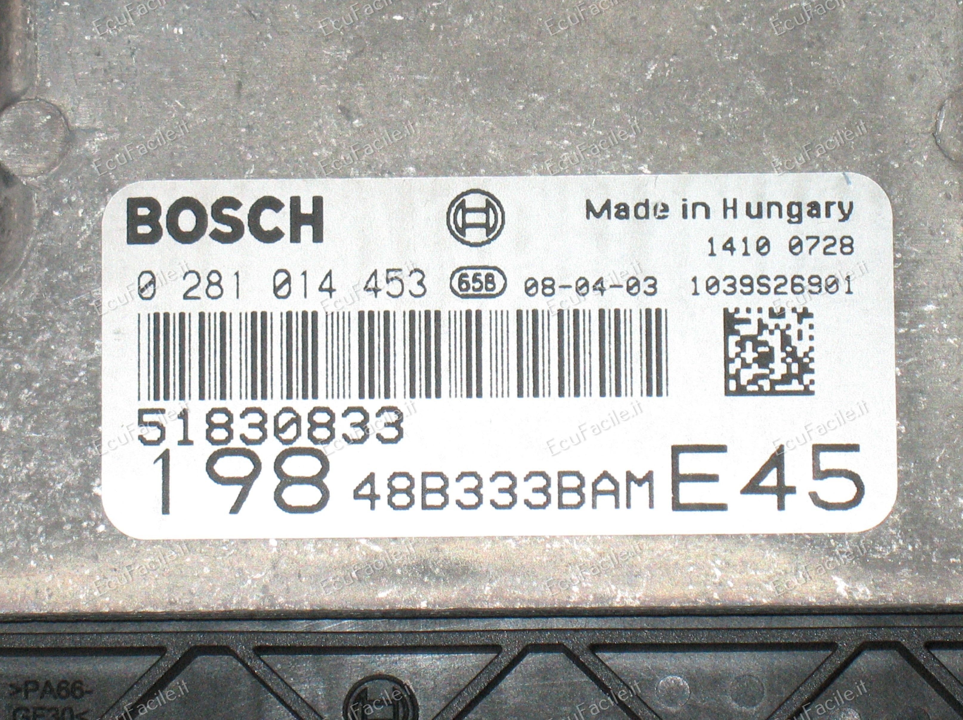 Fiat bravo 1.6 mjet 105cv Bosch 0281014453 EDC16C39 105cv