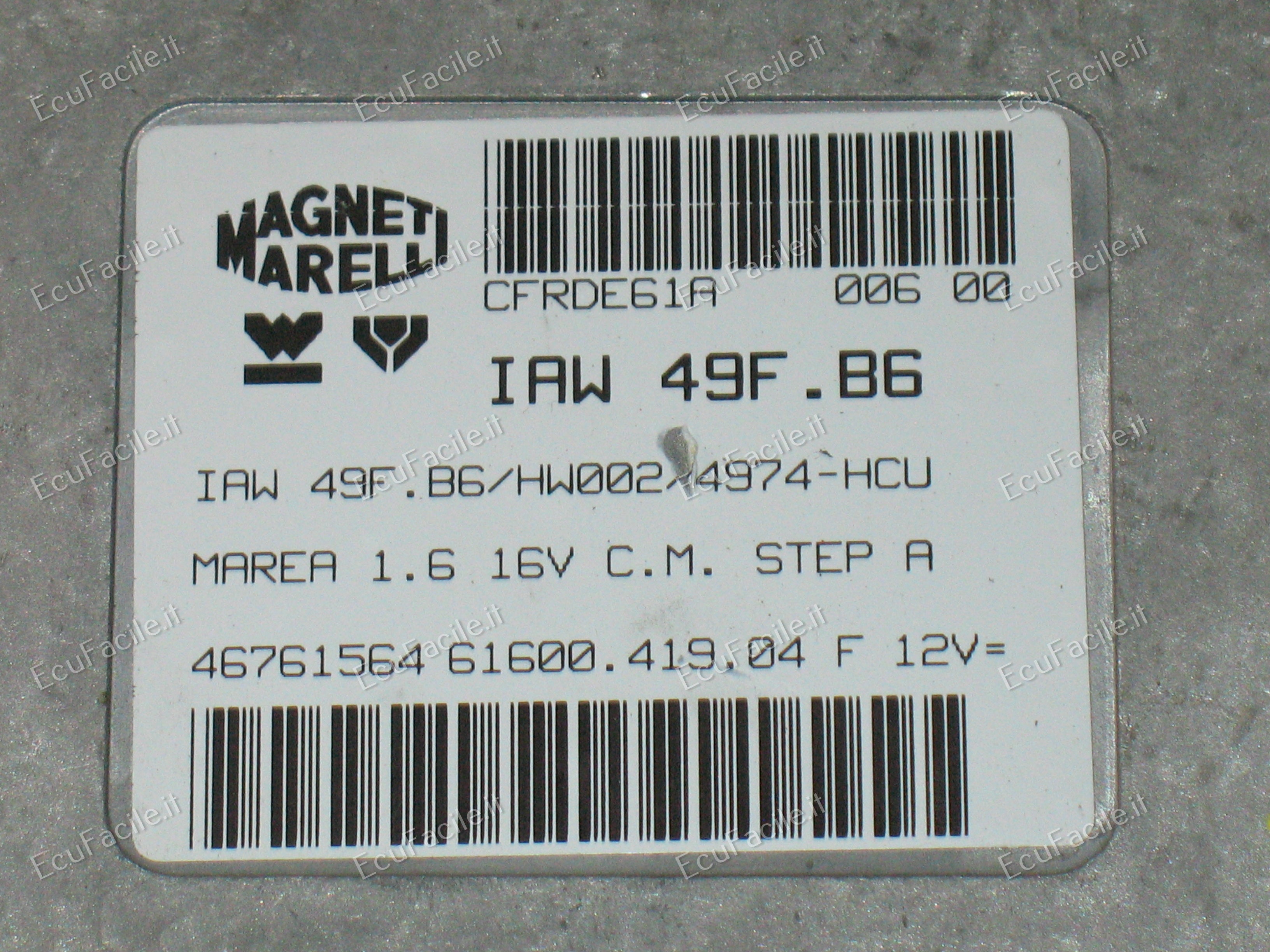 ECU FIAT MAREA 1.6 16V 96-02 46551833 IAW 49F.B6 HW001