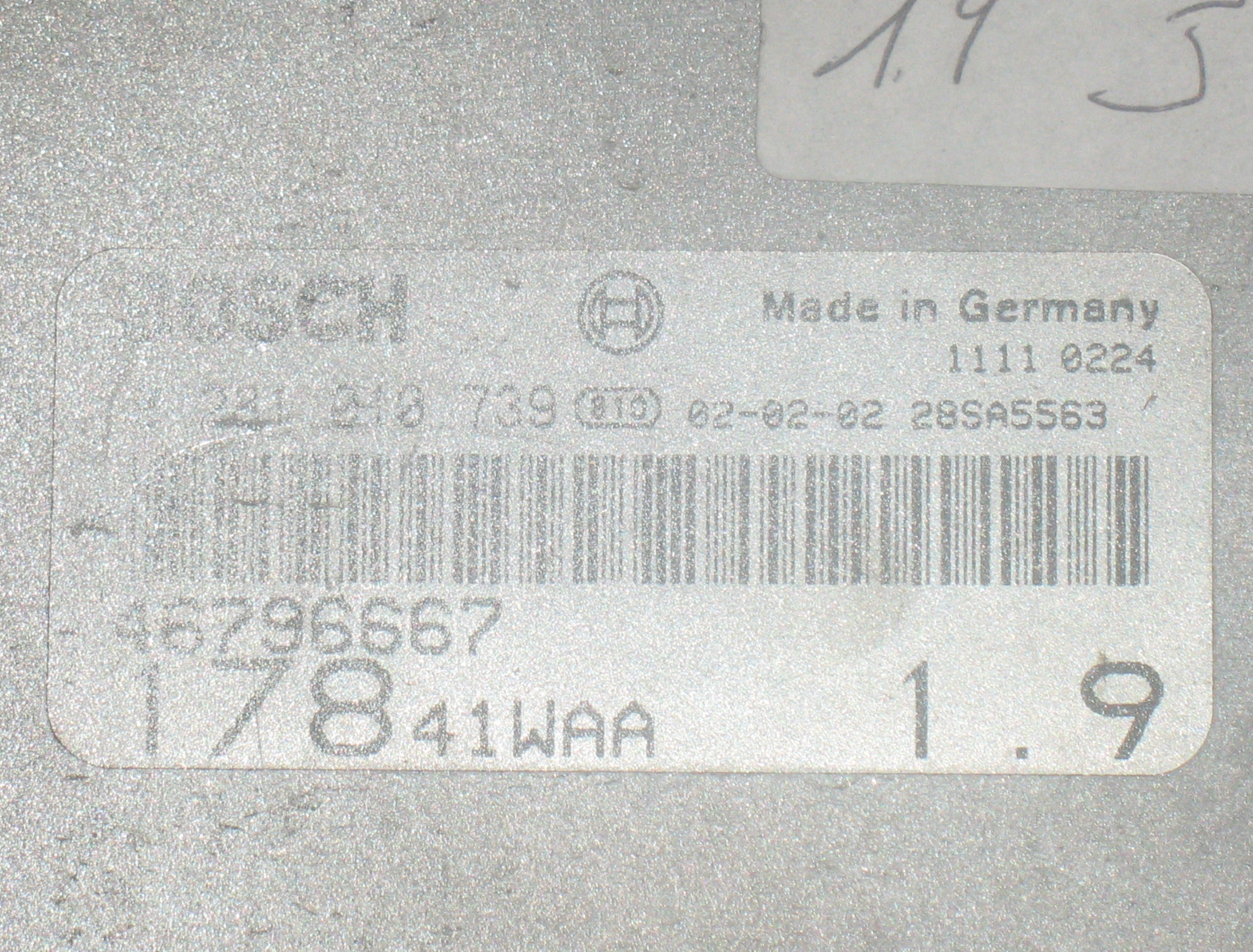 ECU Fiat Palio/Strada 1.9 0281010739 0 281 010 739 46796667 EDC 15C7-2.1