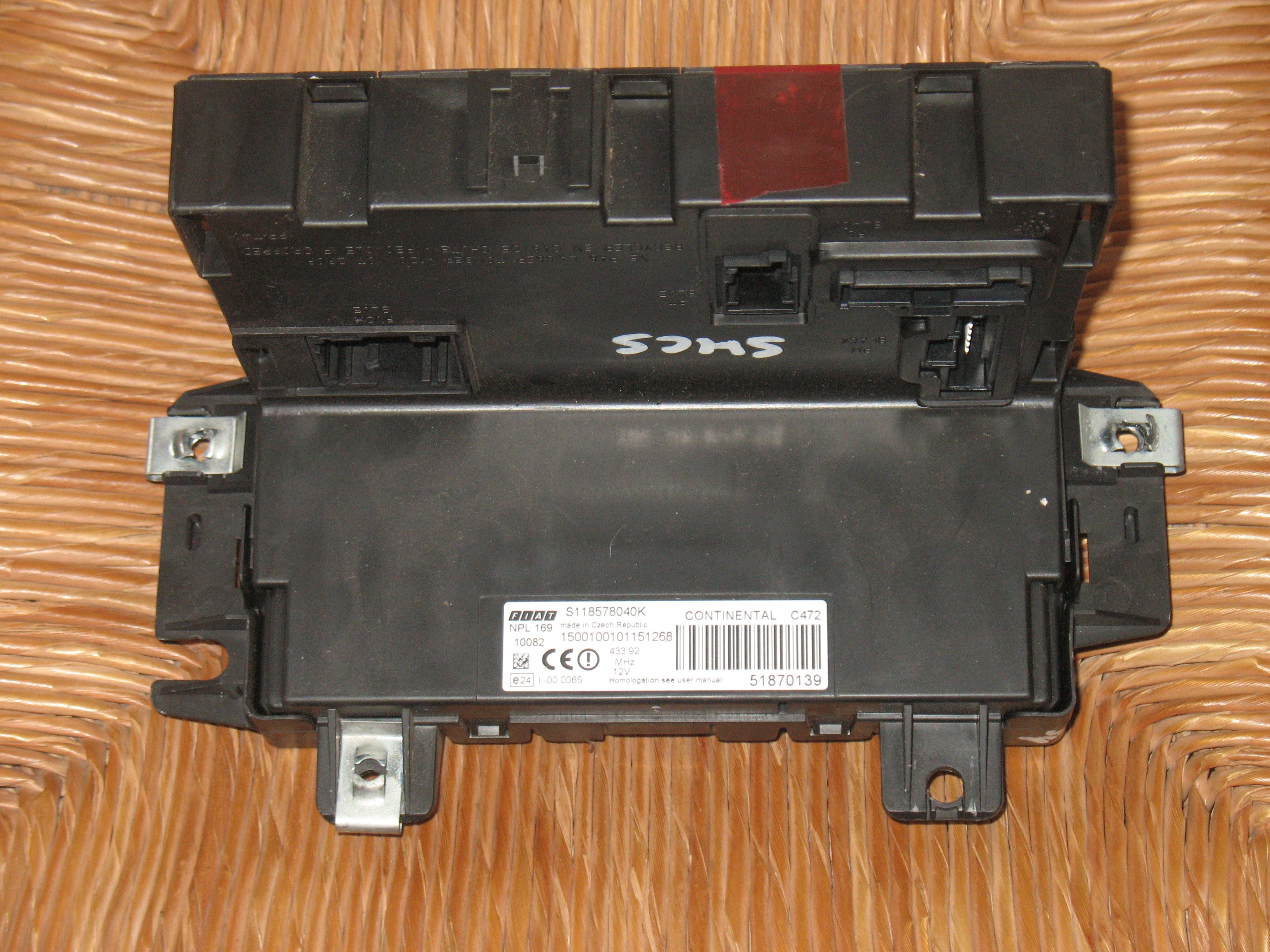 Centralina body computer FIAT PANDA 51870139 Continental S118578040K