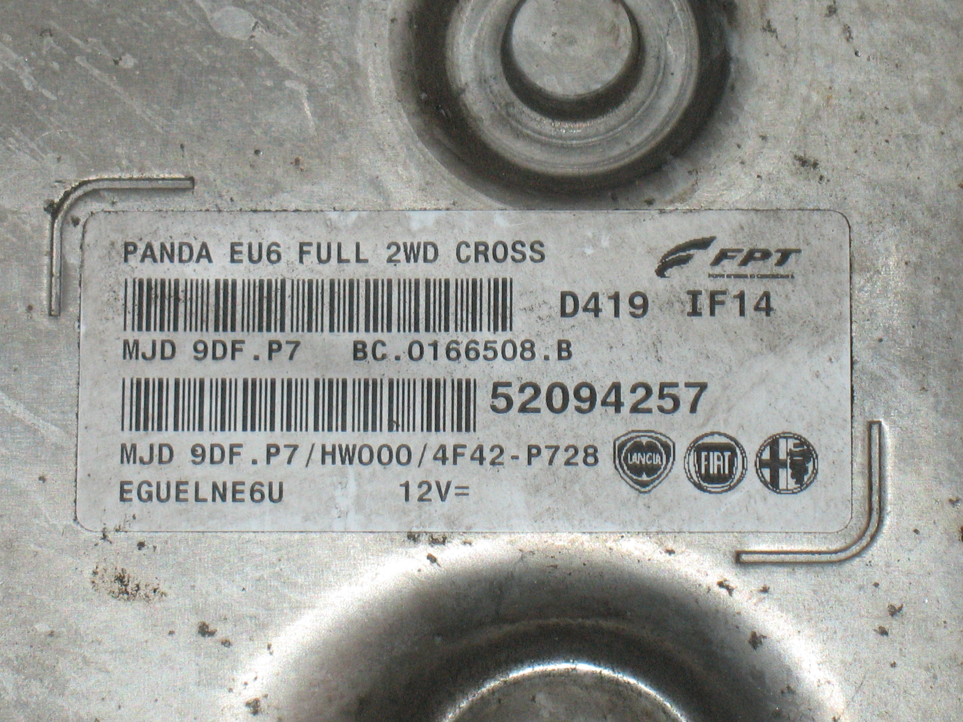 CENTRALINA INIEZIONE COD. 52094257 FIAT PANDA CROSS 4X2 0,9-1.0-1.2-1.3 MJD9DF.P7