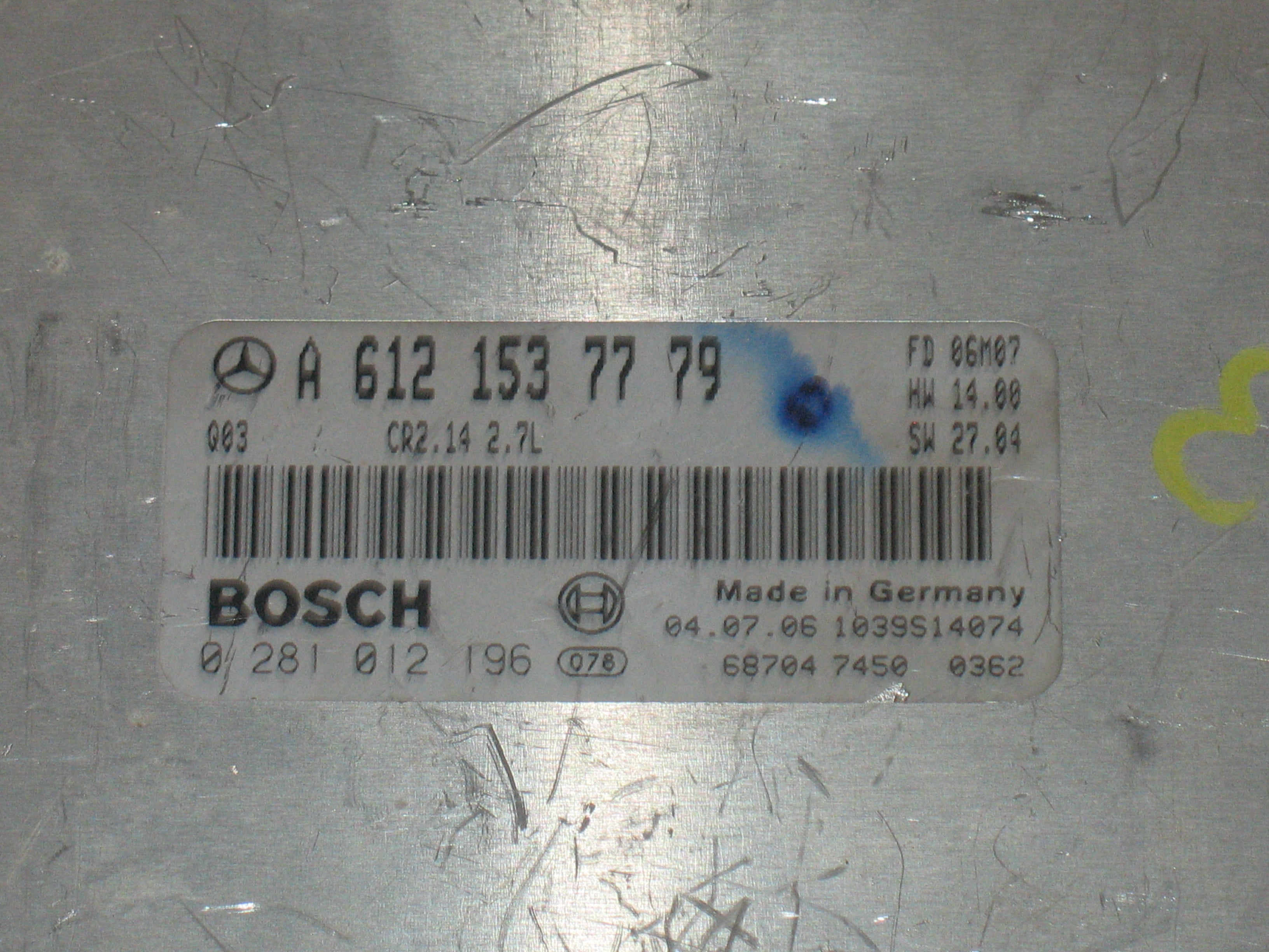 KIT ECU CENTRALINA MOTORE Mercedes-Benz Bosch EDC15C6 0281012196 A6121537779 2095450908 con blocchetto