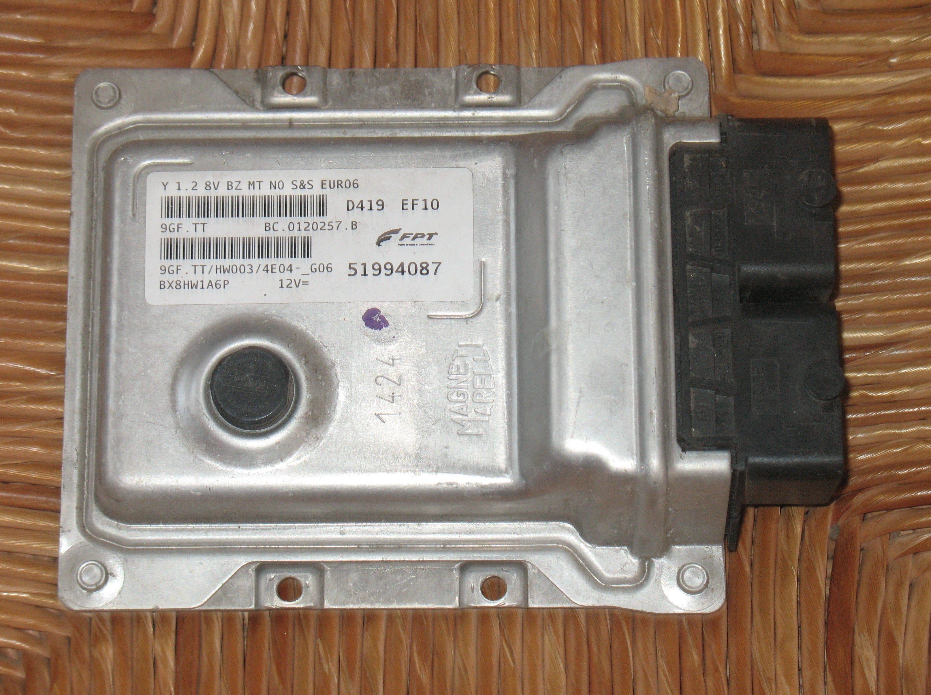 Centralina Motore Lancia Ypsilon 1.2 51 KW Benzina 2011-2015 169A4000 Magneti Marelli 51994087