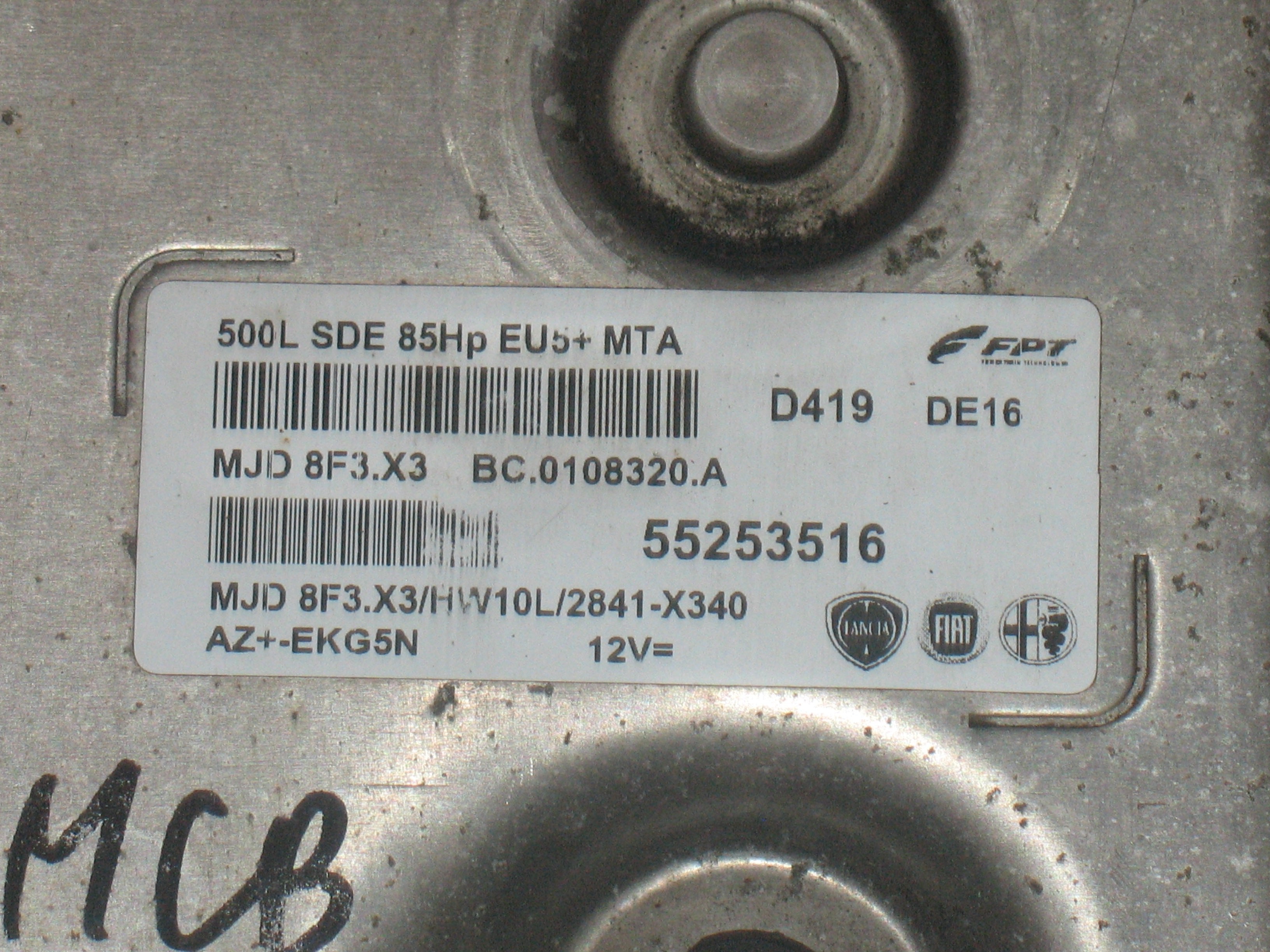 55253516 CENTRALINA ECU MOTORE FIAT 500L 1.3 MJT BC.0108320.A 8F3.X3
