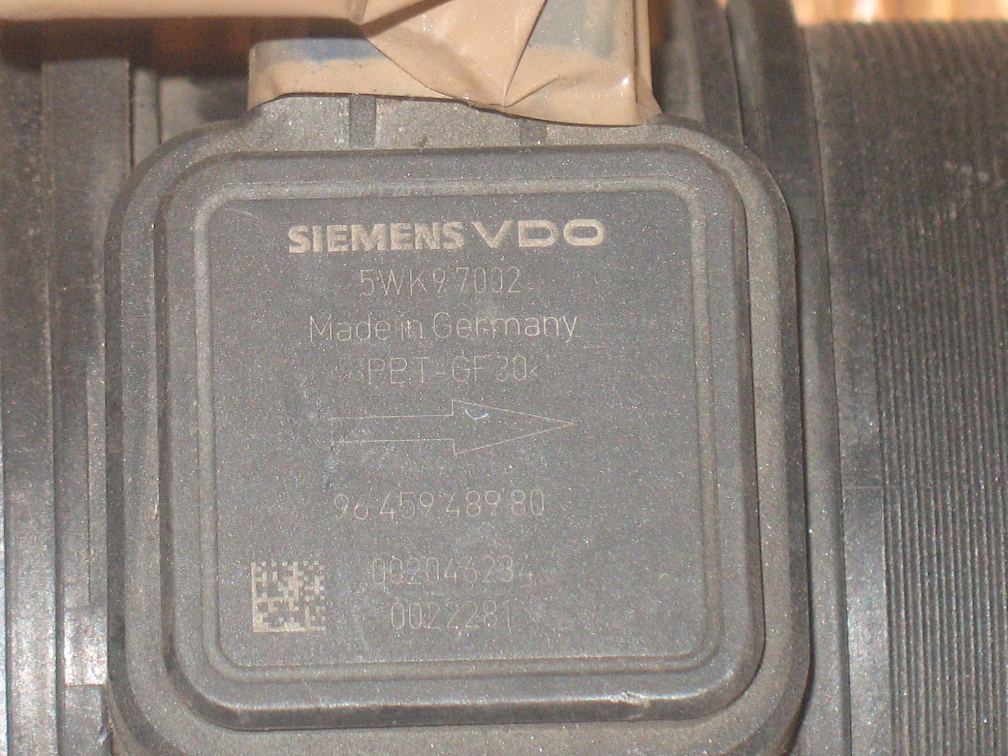 Debimetro Flussometro Siemens FORD FOCUS (CAP) 2.0 TDCI BER. 5P/D/1997CC 5WK97002&nbsp;9645948980