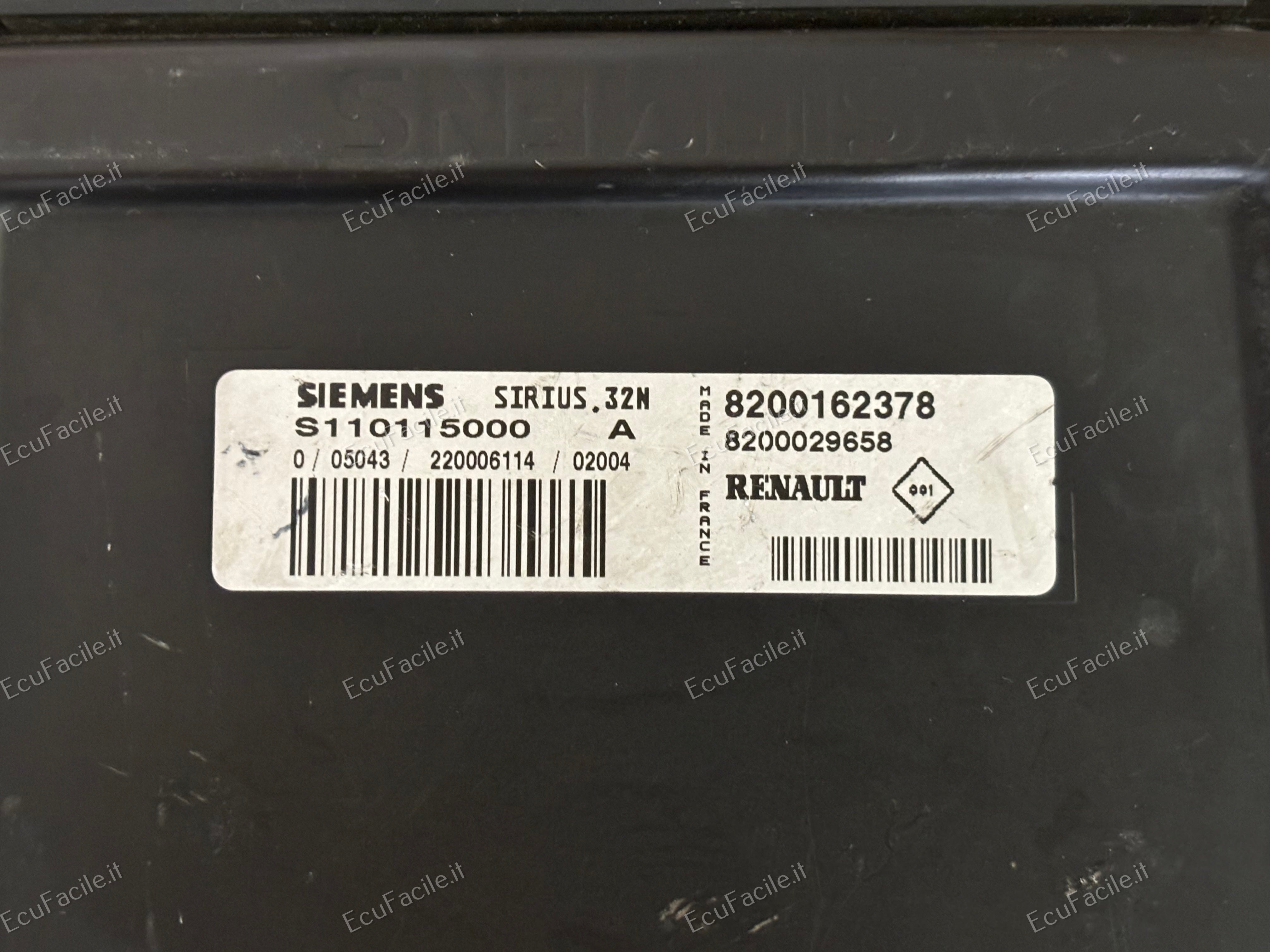 ECU SIEMENS RENAULT CLIO 3 1.2 S110115000 A 8200162378