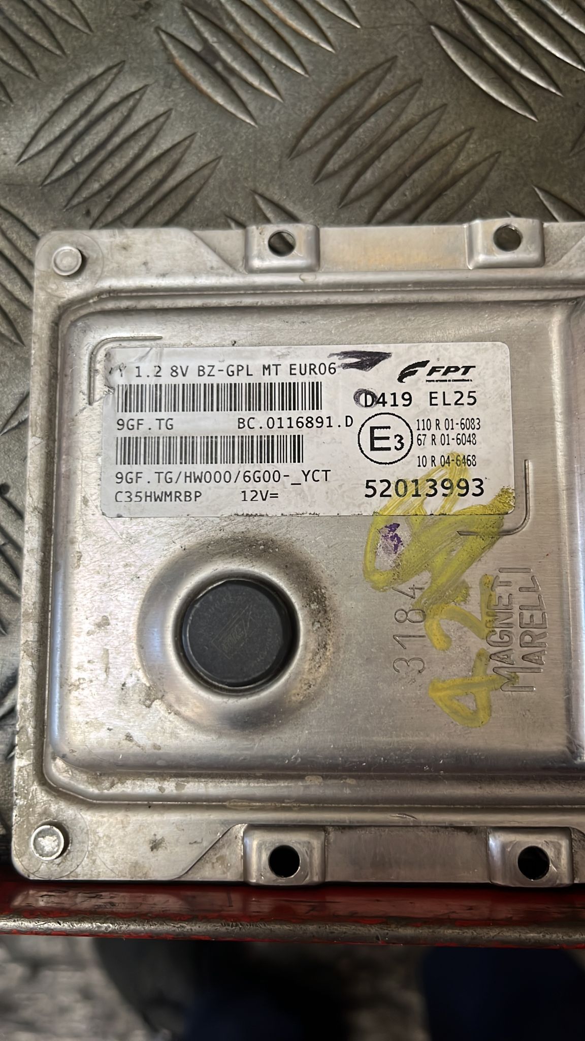 ECU LANCIA YPSILON 1.2 8V BZ-GPL MT EURO6 51981635 9GF.TG HW000