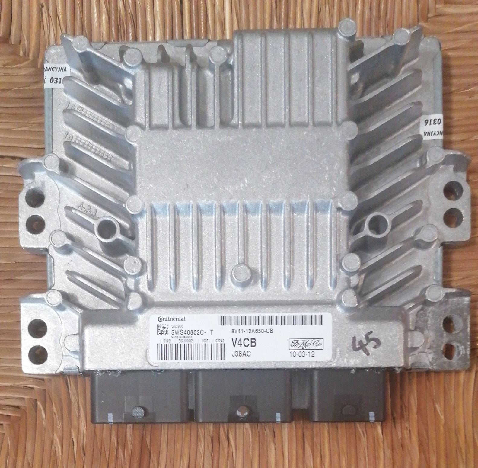 ECU FORD KUGA 2.0 5WS40862C-T SID206 V4CB 8V41-12A650-CB 8V41