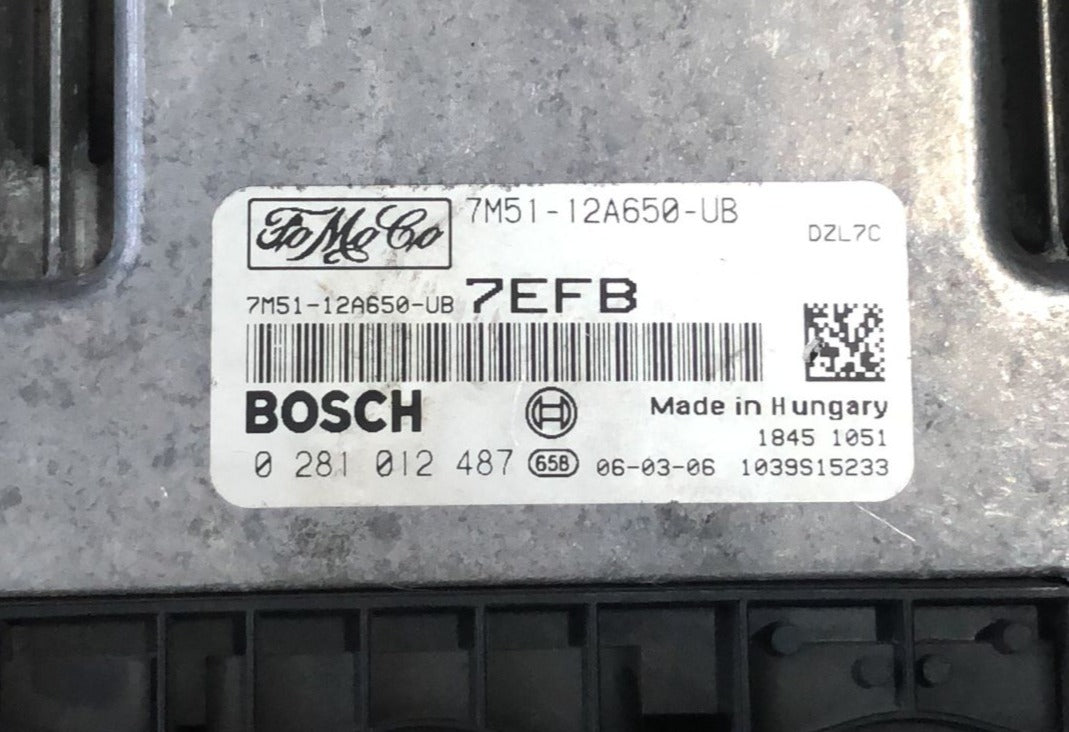 ECU CENTRALINA MOTORE FORD FOCUS 1.6 TDCI BOSCH 0281012487 FoMoCo 7M51-12A650-UB 7EFB
