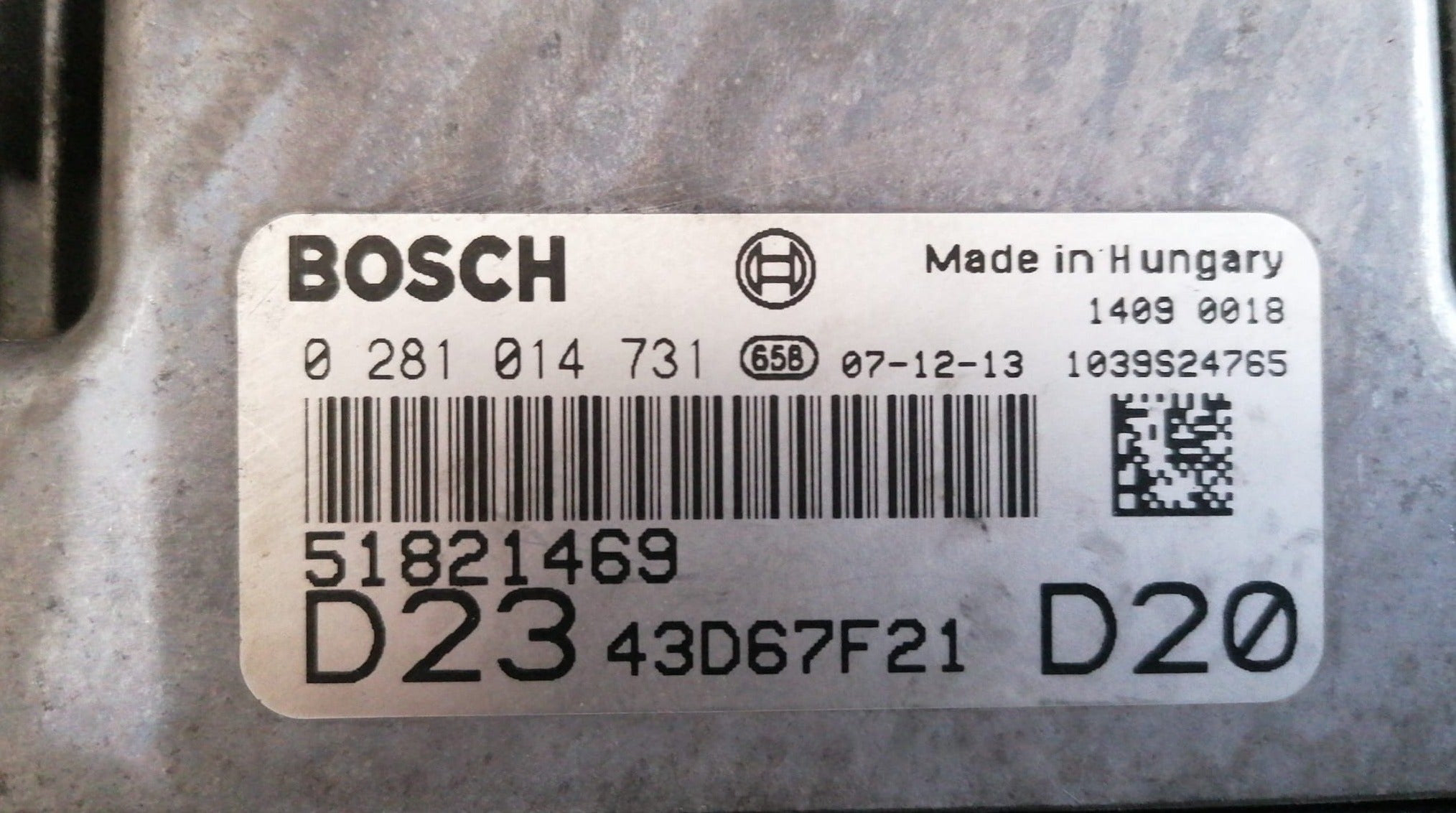 ECU FIAT DUCATO 2.3 16V MJ 130CV 0281014731 EDC 16C39-5.A7 51821469