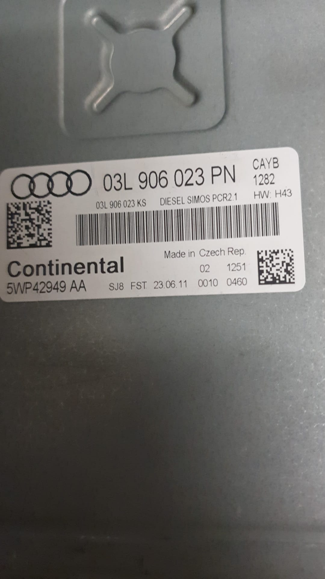 Ecu centralina motore Simos PCR2.1 Audi A3 1.6 TDi 66 Kw EDPCR21005R 03L906023PN