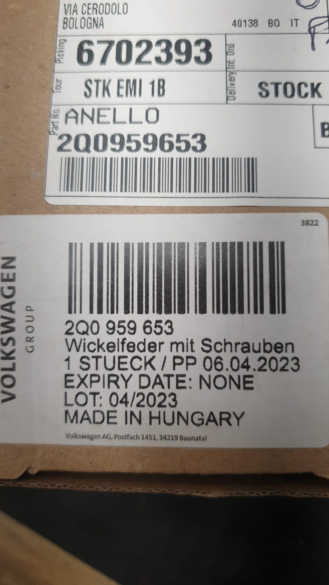 2Q0959653 CONTATTO SPIRALATO ANELLO CONTATTO CLACSON VOLKSWAGEN POLO 1.0 M 66KW 6M 5P