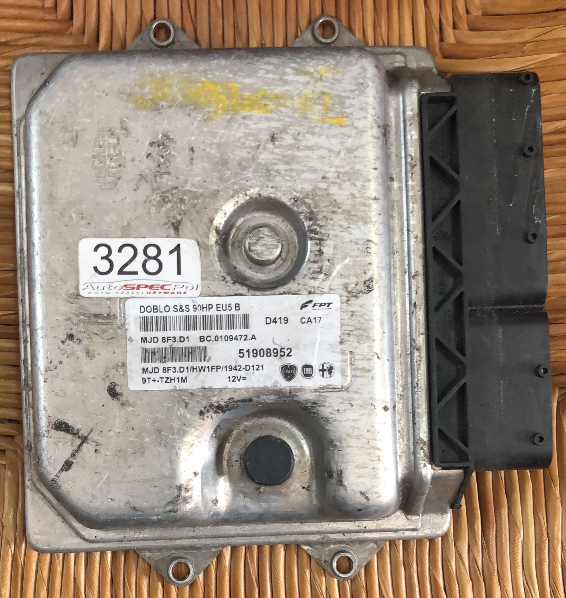 51908952 ECU CENTRALINA MOTORE DOBLO 90HP 51908952 MJD 8F3.D1 HW1FP