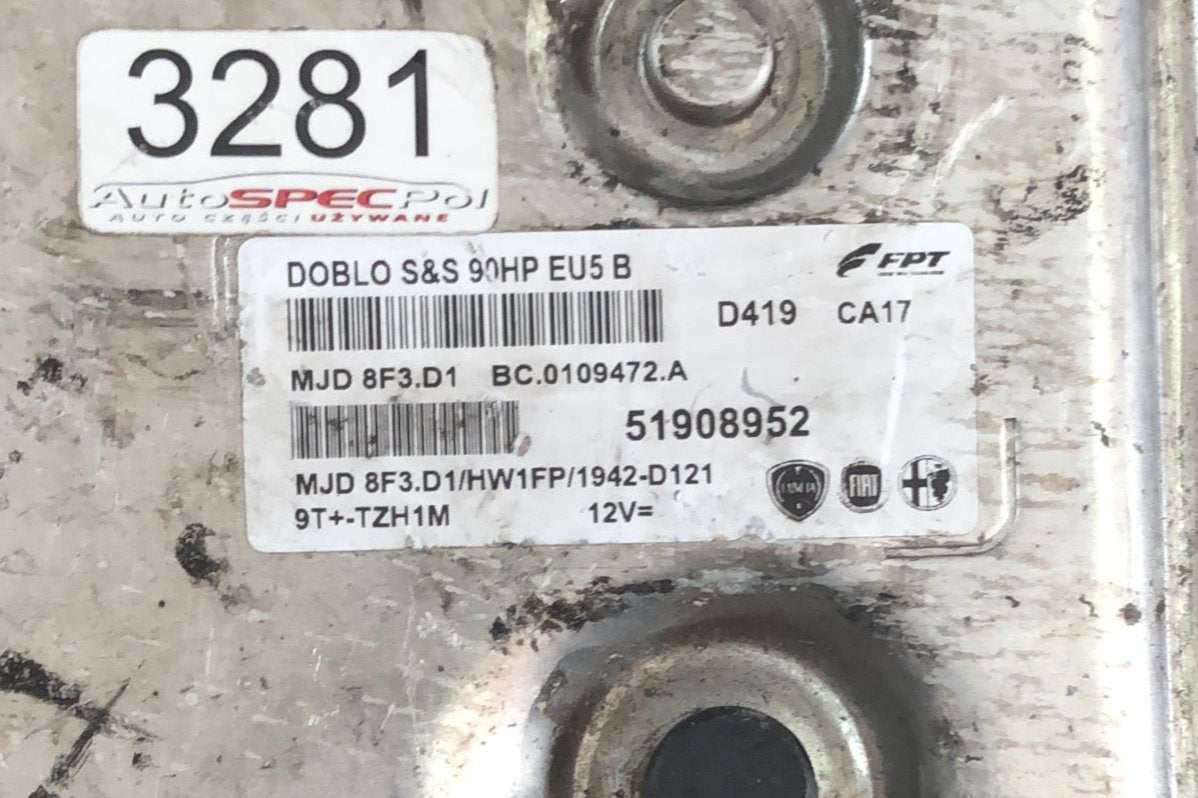 51908952 ECU CENTRALINA MOTORE DOBLO 90HP 51908952 MJD 8F3.D1 HW1FP