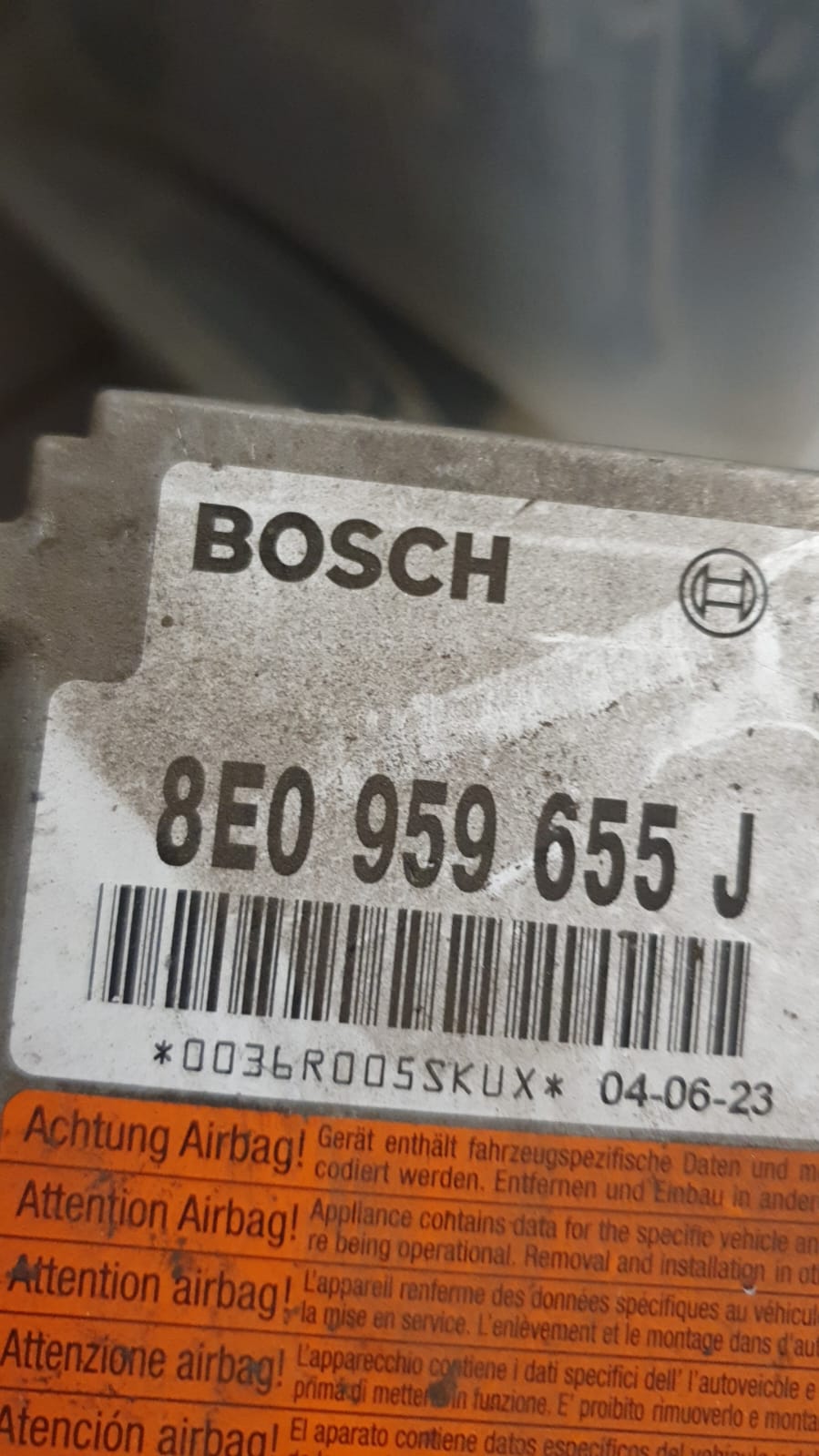 8E0959655J CENTRALINA AIRBAG 0285001691 7175455 PER AUDI A4 AVANT 8E 2.5 V