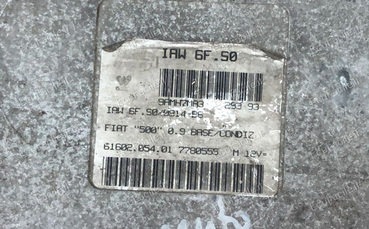 kit ECU 7780555 IAW 6F.S0 FIAT 500 1995 1998 IAW 6F.50/1620-59 6F Base/ Condiz