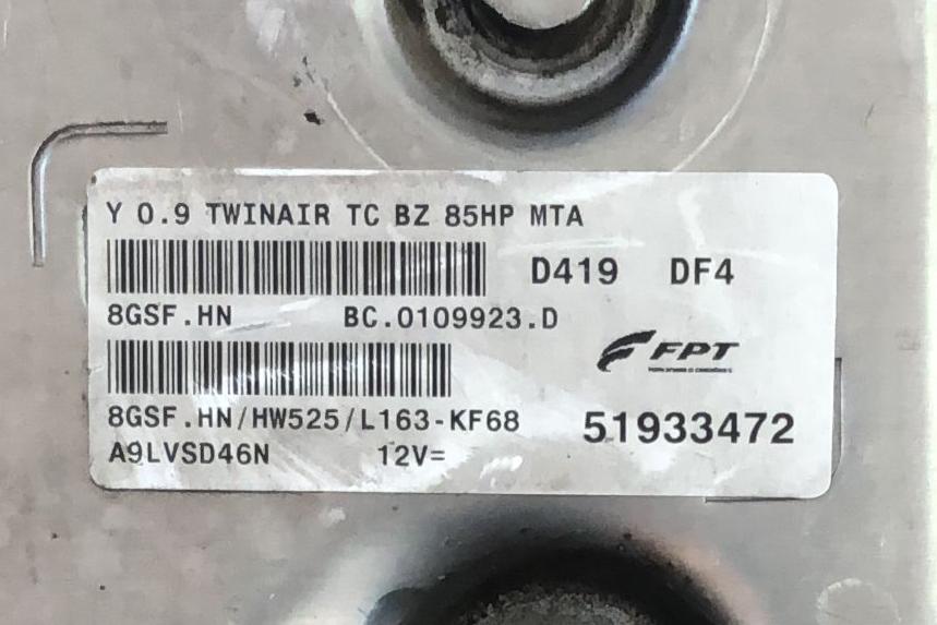 ECU FIAT LANCIA Ypsilon (312) Berlina 0.9 TwinAir 85 51933472 8GSF.HN 8GSFHN